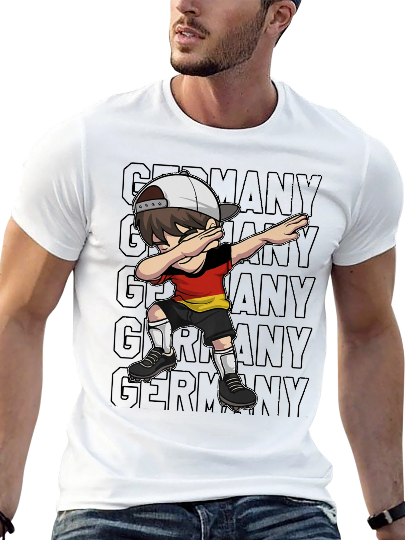 Black Germany Dabbing Soccer Player T-Shirt view 13