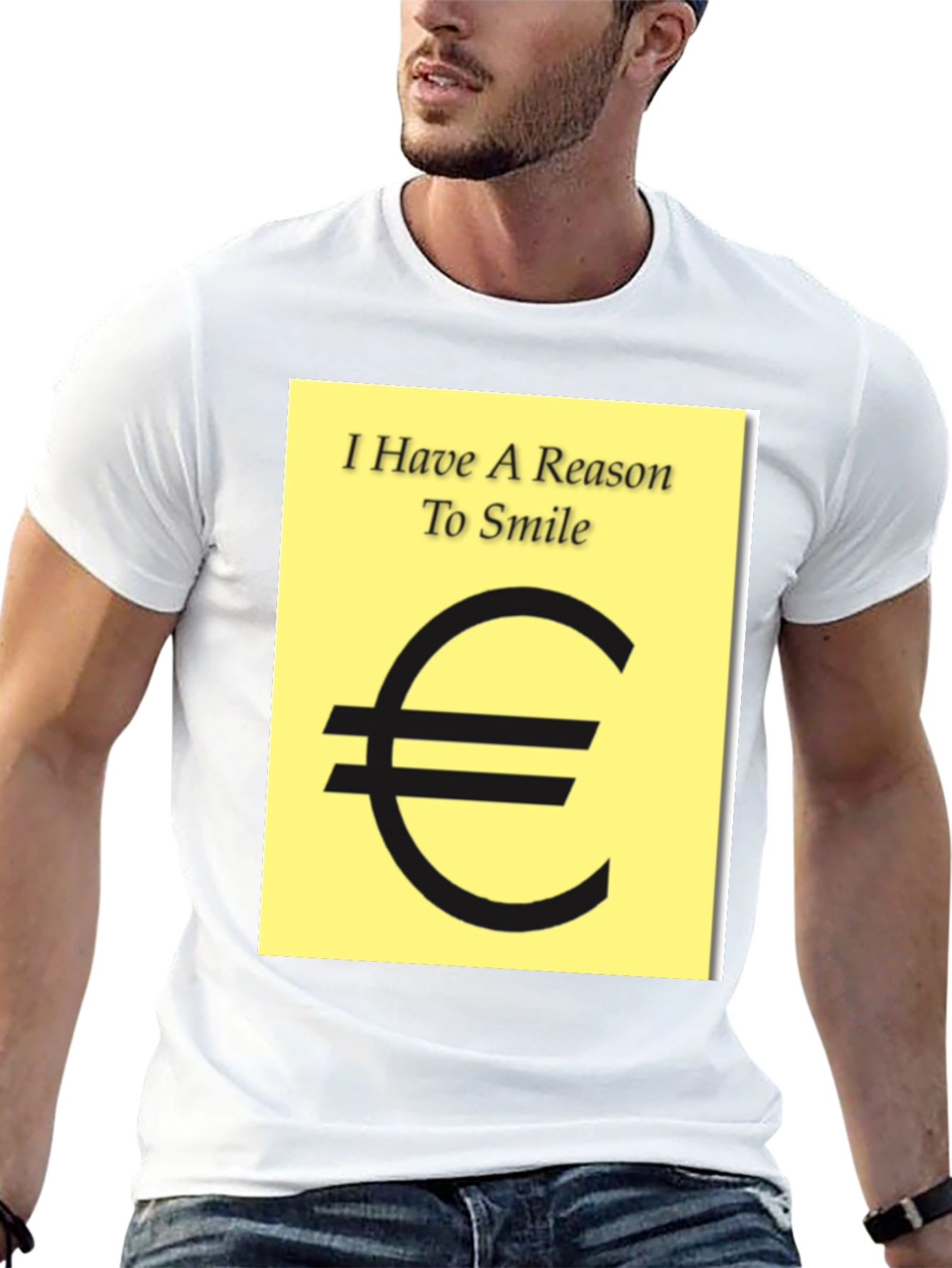 Black I Have A Reason To Smile Euro Sign T-Shirt view 13