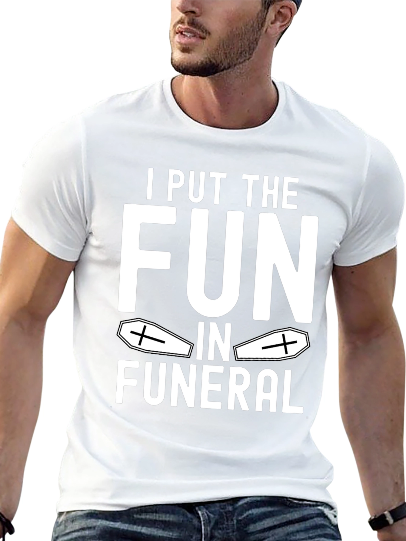 Black Funny "I Put the FUN in Funeral" T-Shirt view 13