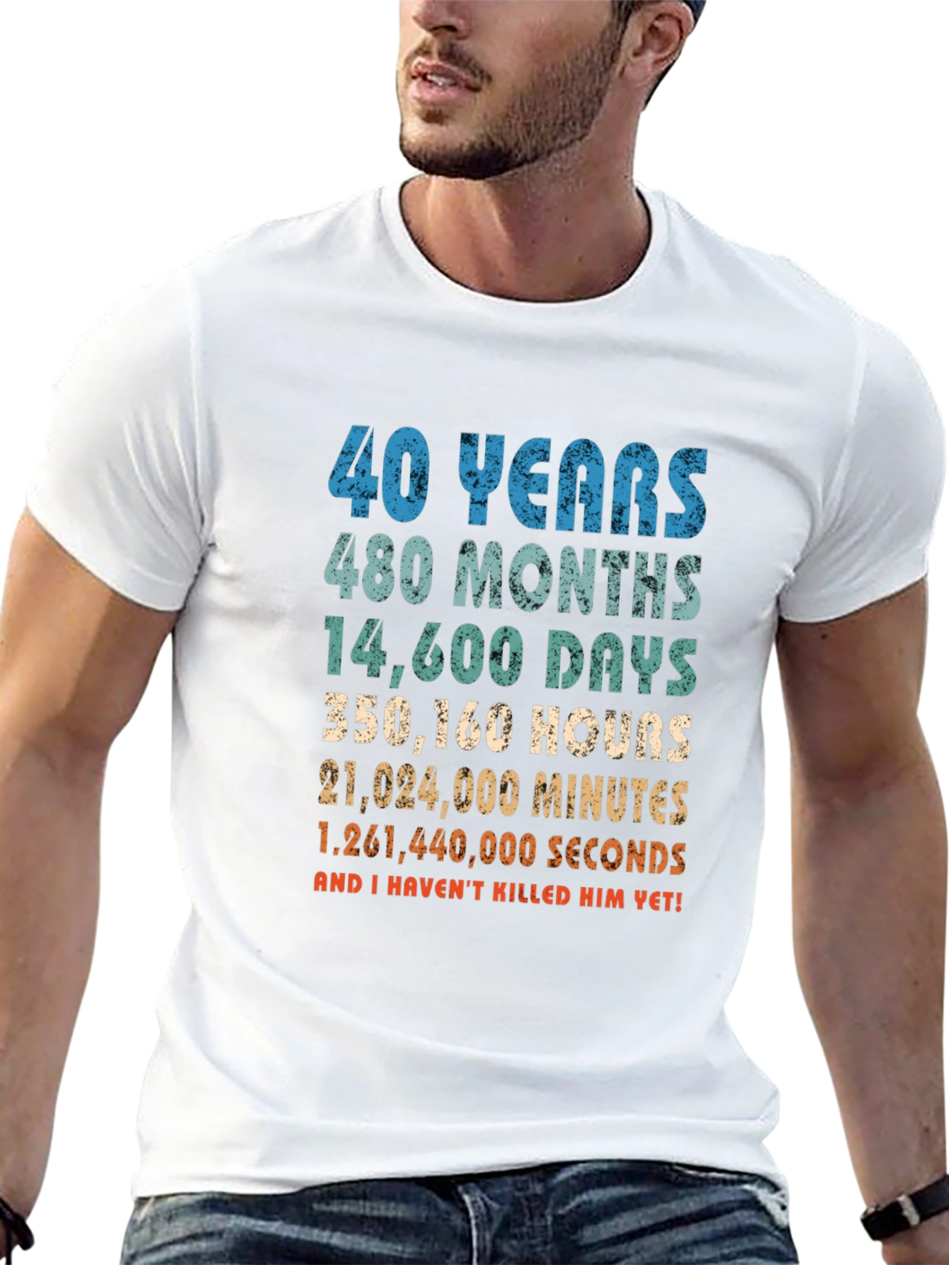 Black Funny 40th Anniversary Husband T-Shirt view 13