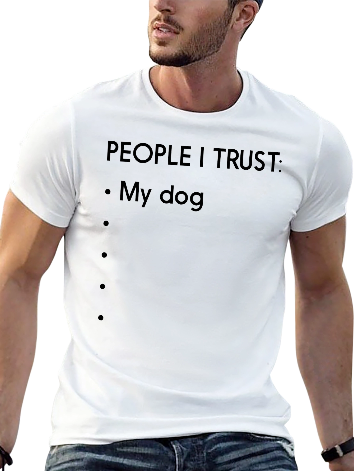 Black People I Trust My Dog Black T-Shirt view 13