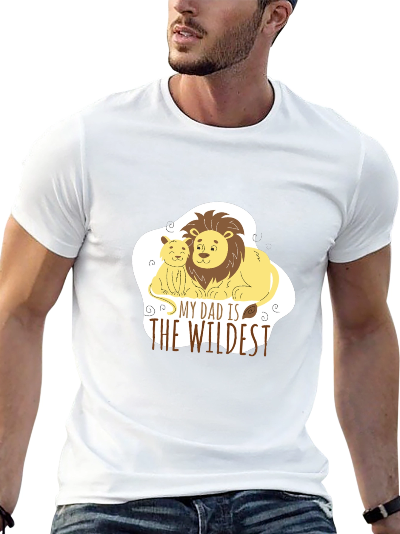 Black Dad & Cub Lion Graphic Tee - The Wildest Dad! view 13
