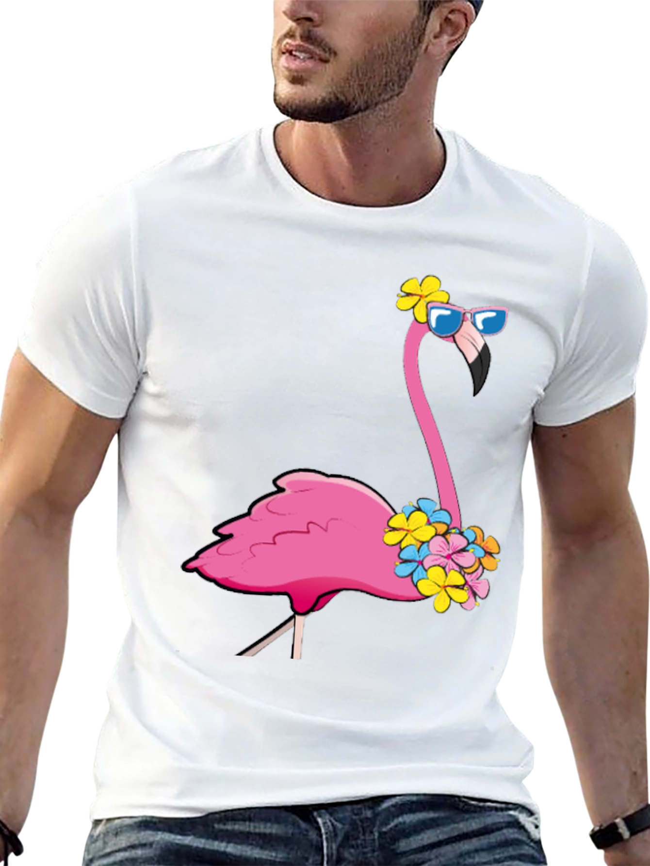 Black Cool Flamingo T-Shirt - Summer Vibes view 13