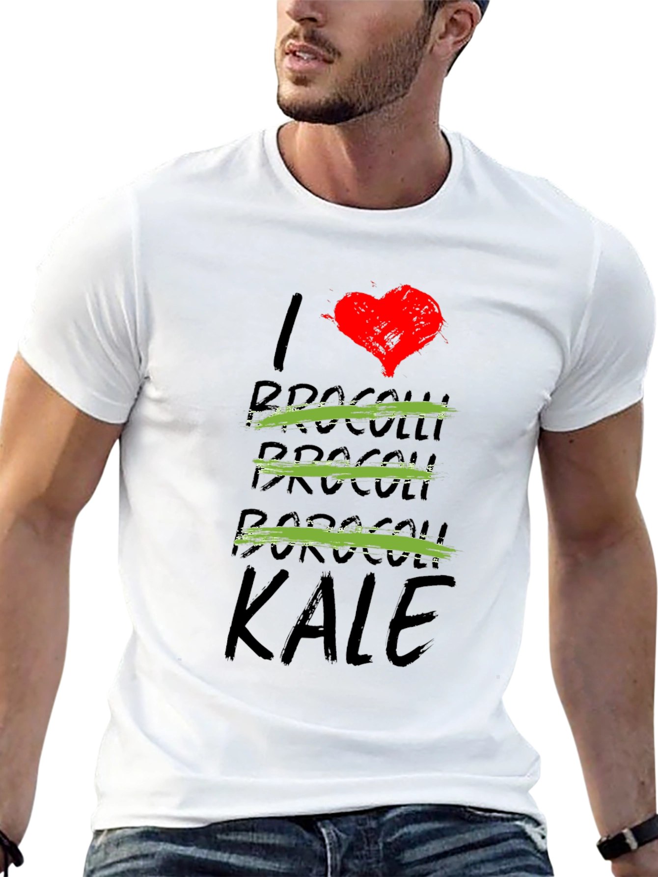 Black I Love Kale T-Shirt - Funny Vegan Tee view 13