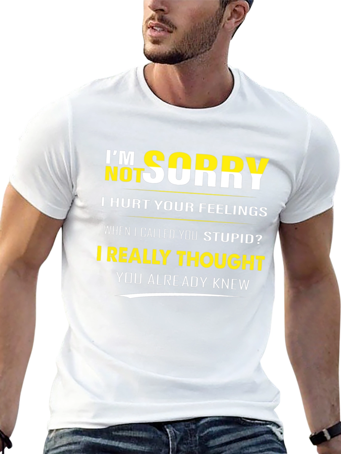 Black Funny "I'm Not Sorry" Graphic T-Shirt view 13