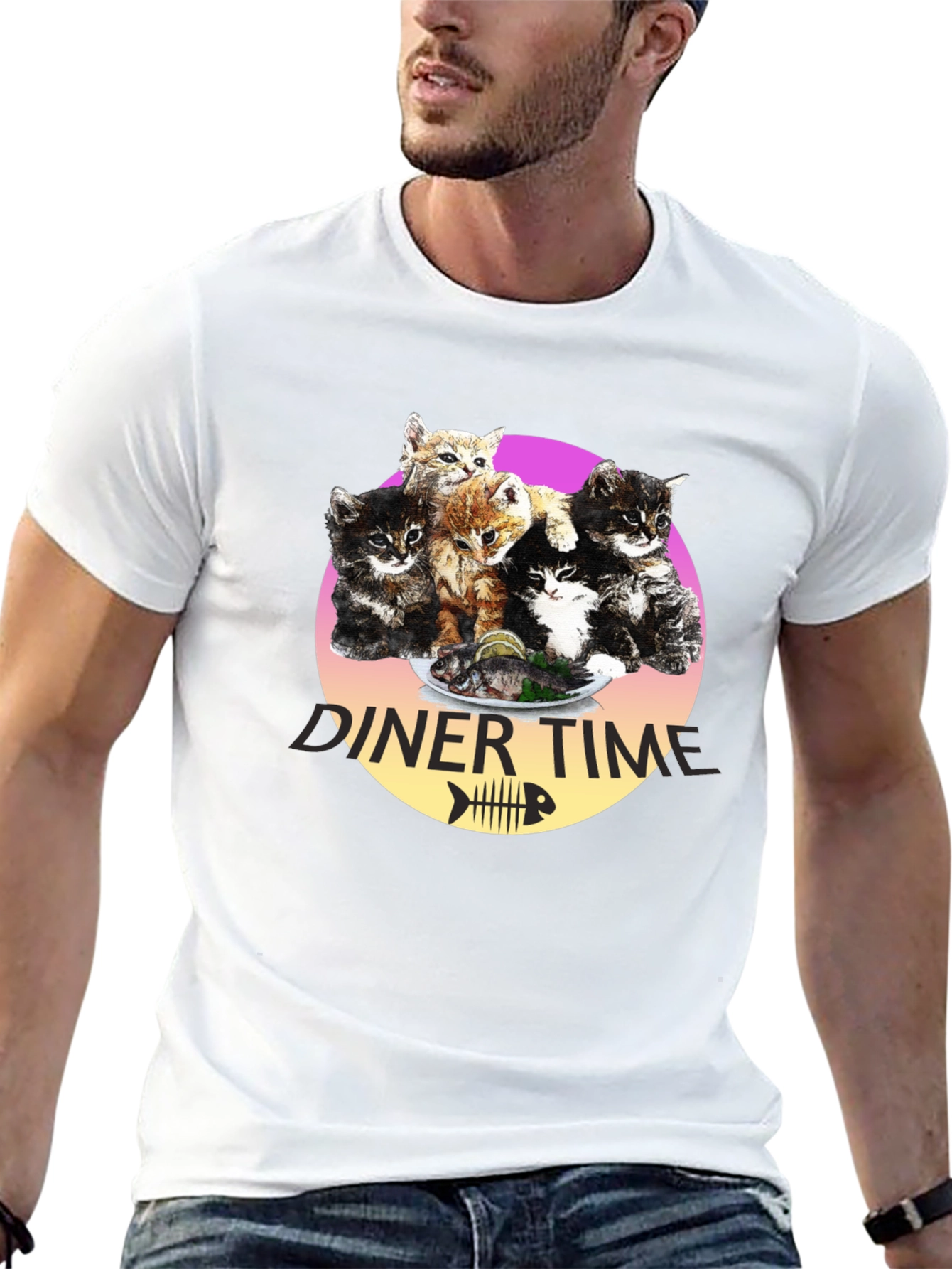 Black Kitten Diner Time T-Shirt - Funny Cat Lover Tee view 13