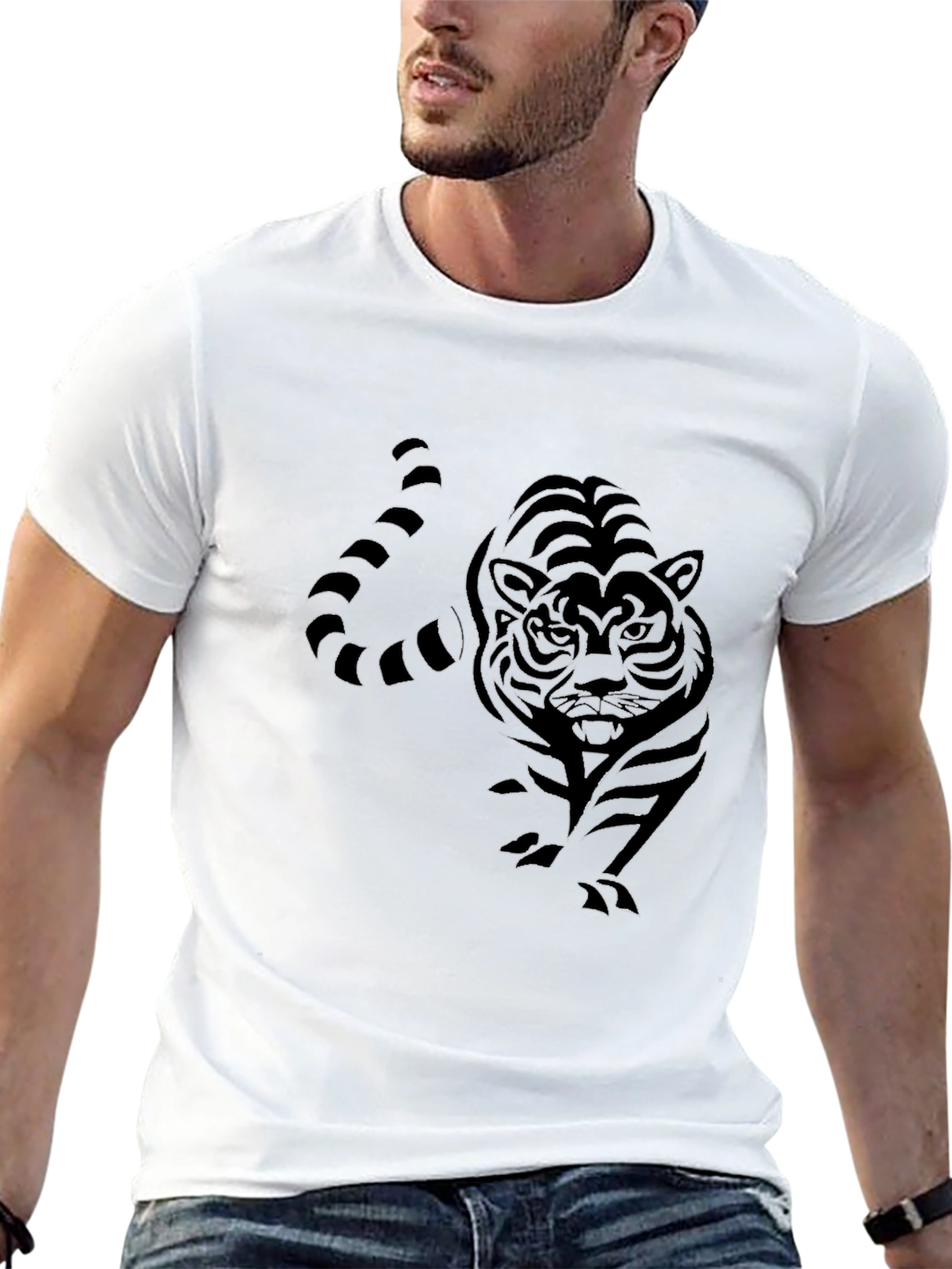 Black Black Tiger Graphic Tee - Men's Fashion view 13