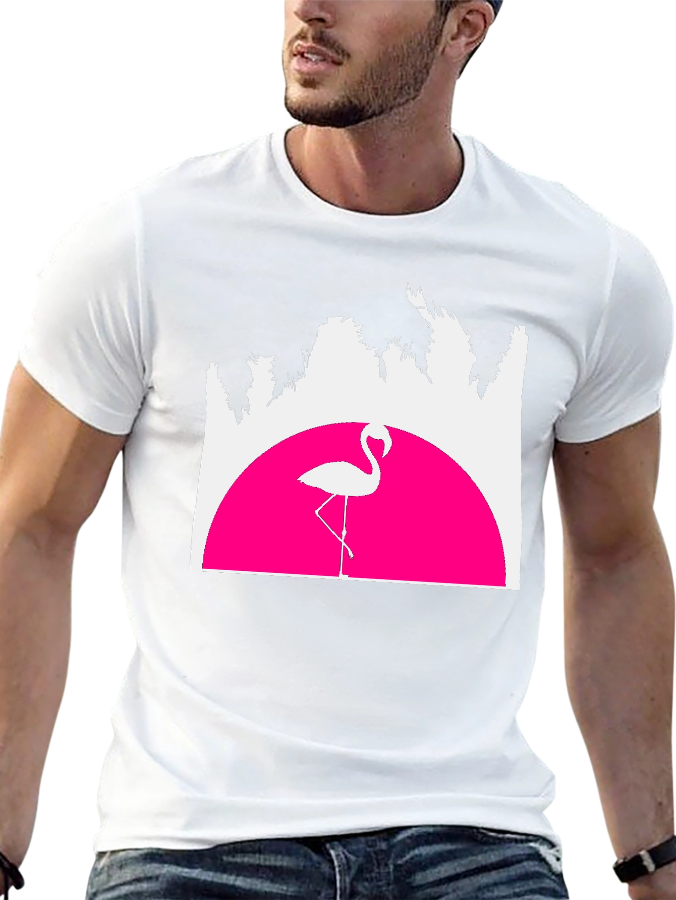 Black Retro Flamingo T-Shirt - Sunset Graphic Tee view 13