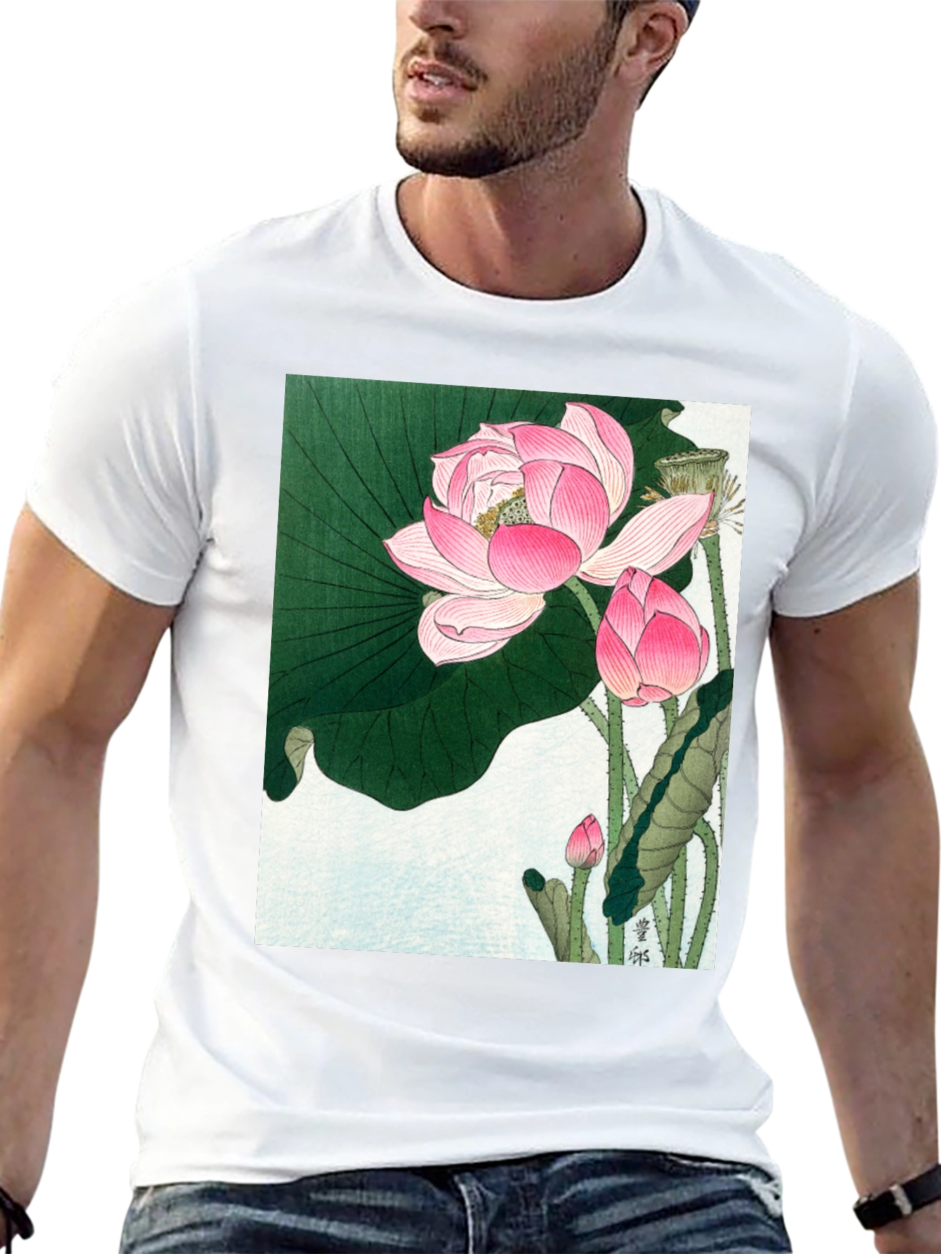 Black Lotus Print T-Shirt view 13