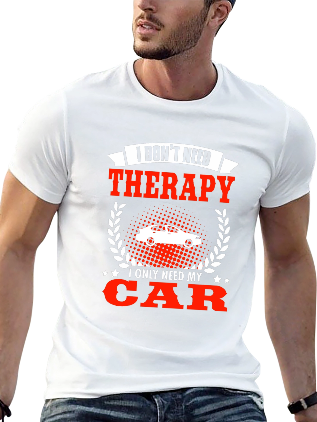 Black Funny Car Lover T-Shirt - Therapy Alternative view 13