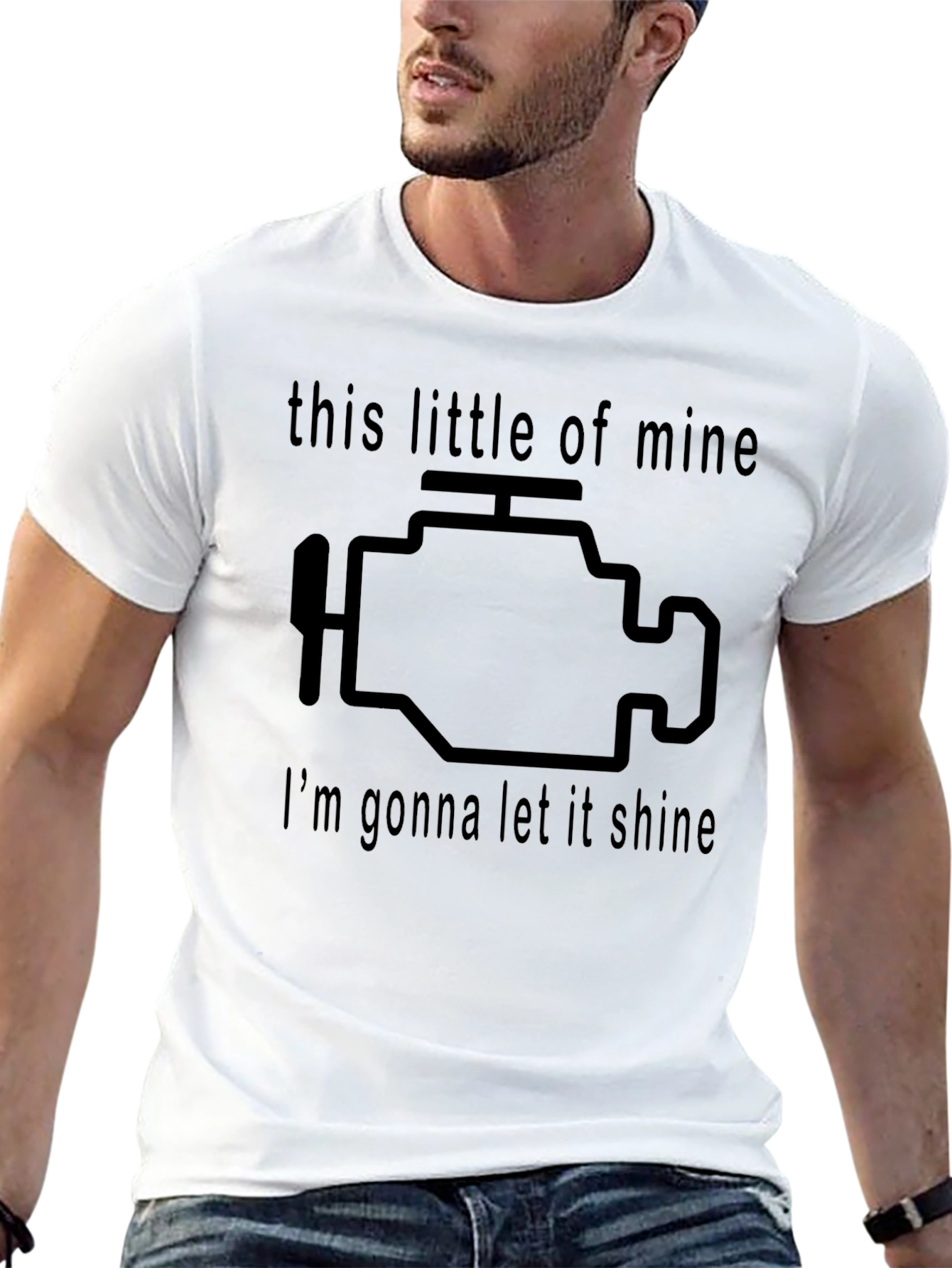 Black Check Engine Tee - This Little Light of Mine T-Shirt view 13