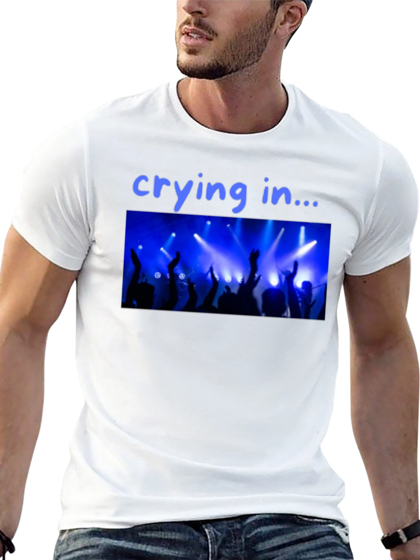 Black Crying in Concert T-Shirt - Black Crew Neck Graphic Tee view 13