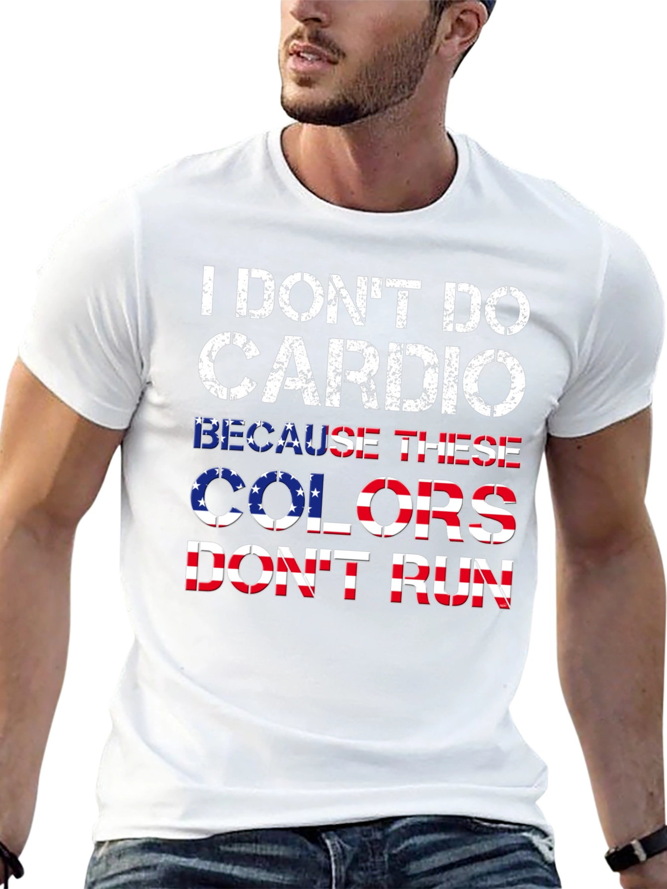 Black I Don't Do Cardio Patriotic T-Shirt view 13