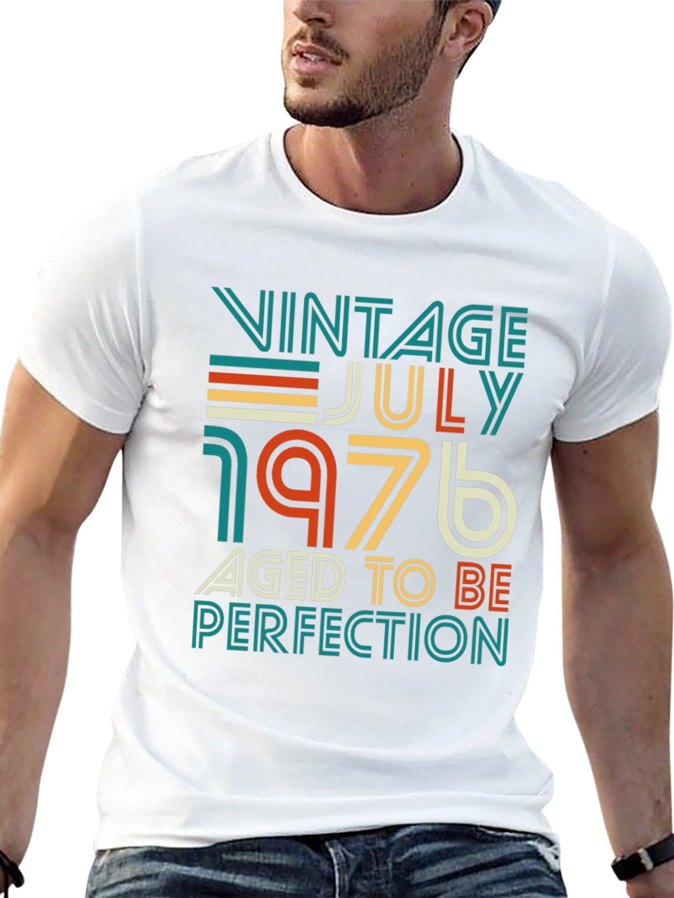 Black Vintage July 1976 Aged to Perfection T-Shirt view 13
