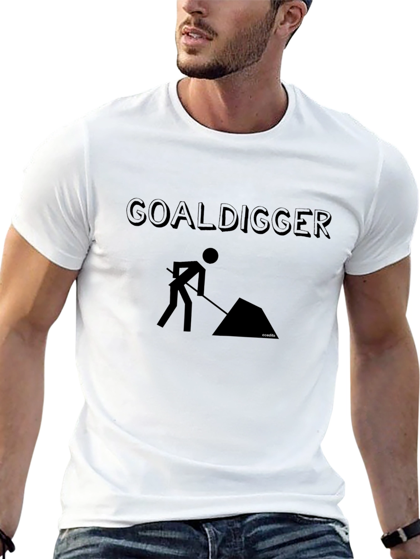 Black Goal Digger Black T-Shirt - Humorous Graphic Tee view 13