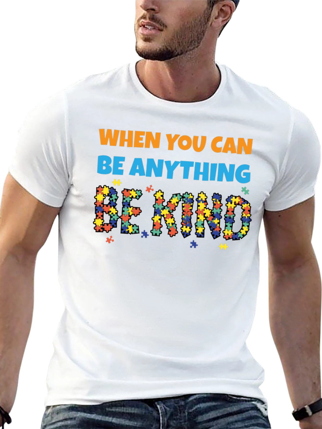 Black Be Kind Autism Awareness T-Shirt view 13