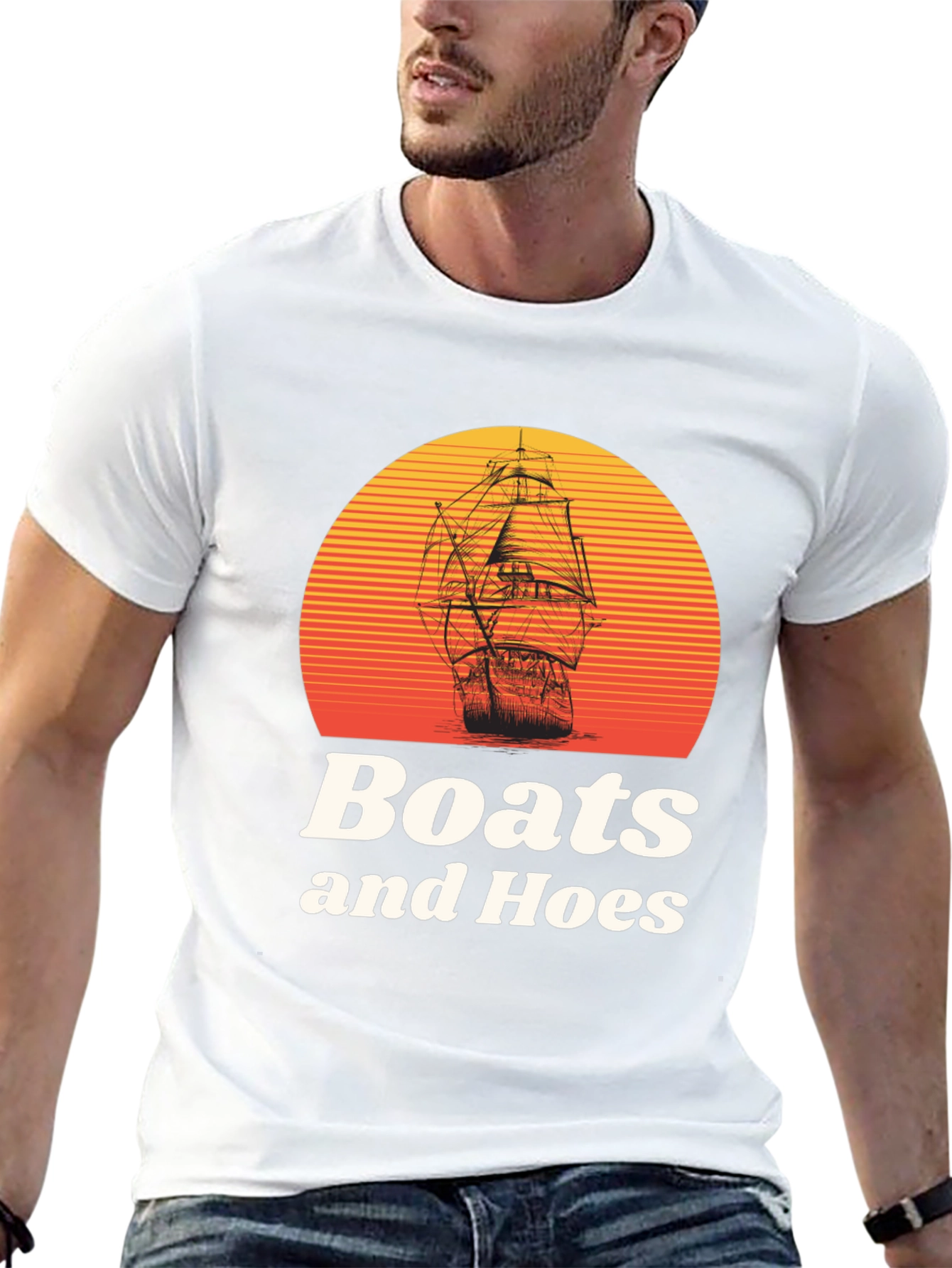 Black Boats and Hoes Graphic T-Shirt view 13