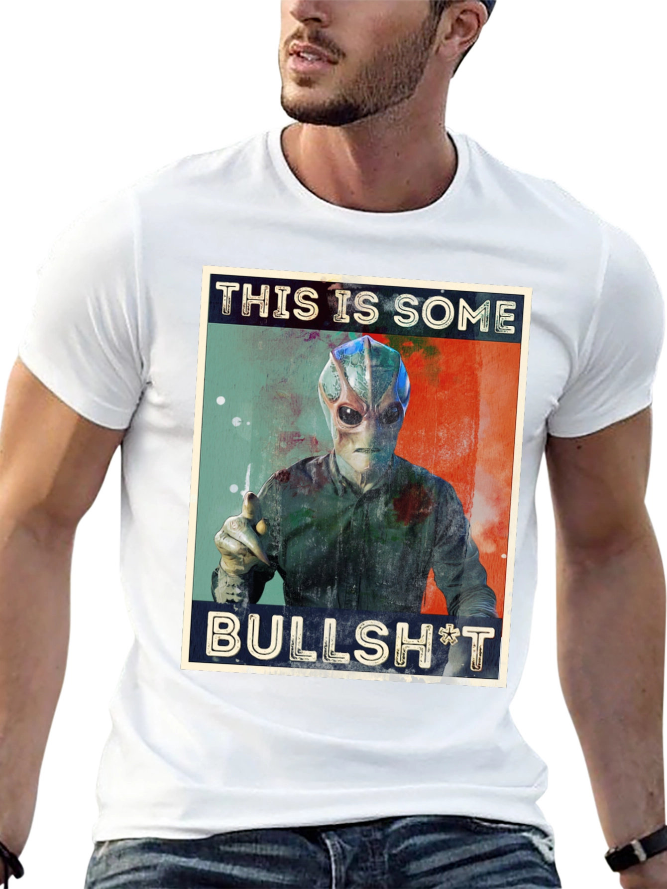 Black This Is Some Bullsh*t Alien Graphic Tee view 13