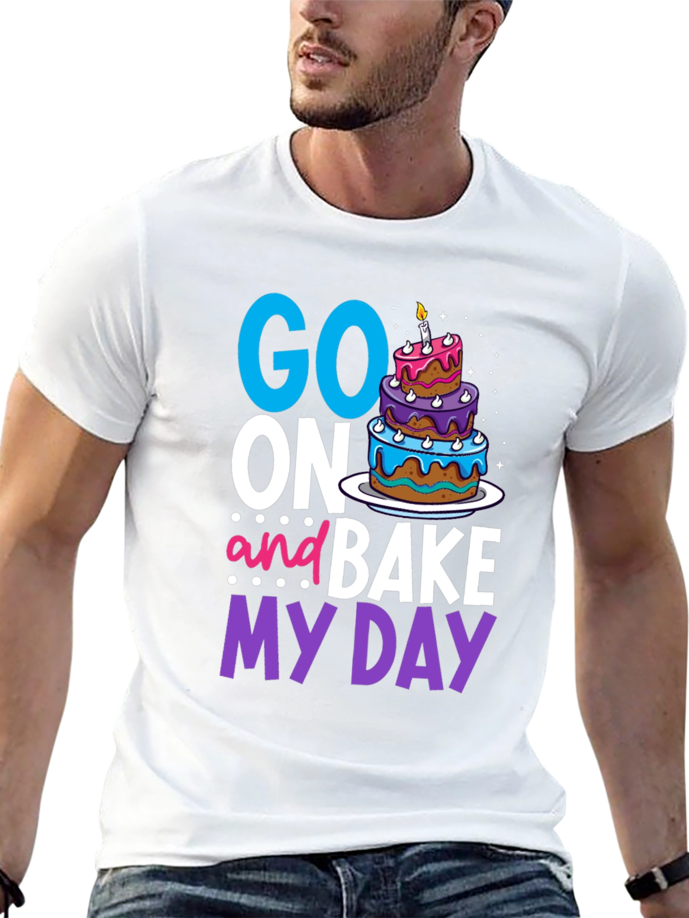 Black Go On And Bake My Day T-Shirt view 13