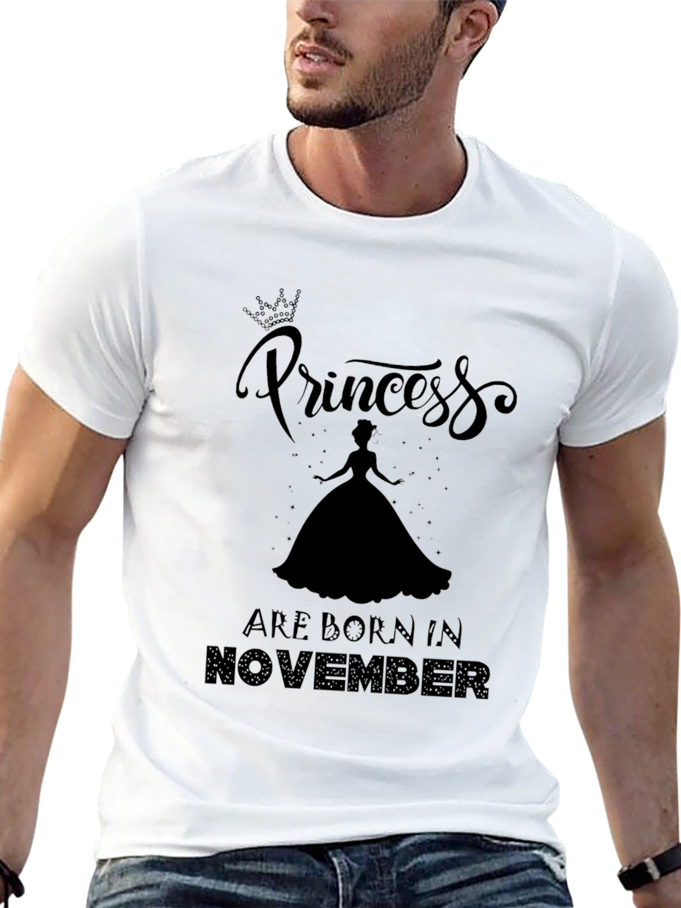 Princess Born in November Black Graphic Tee - 13