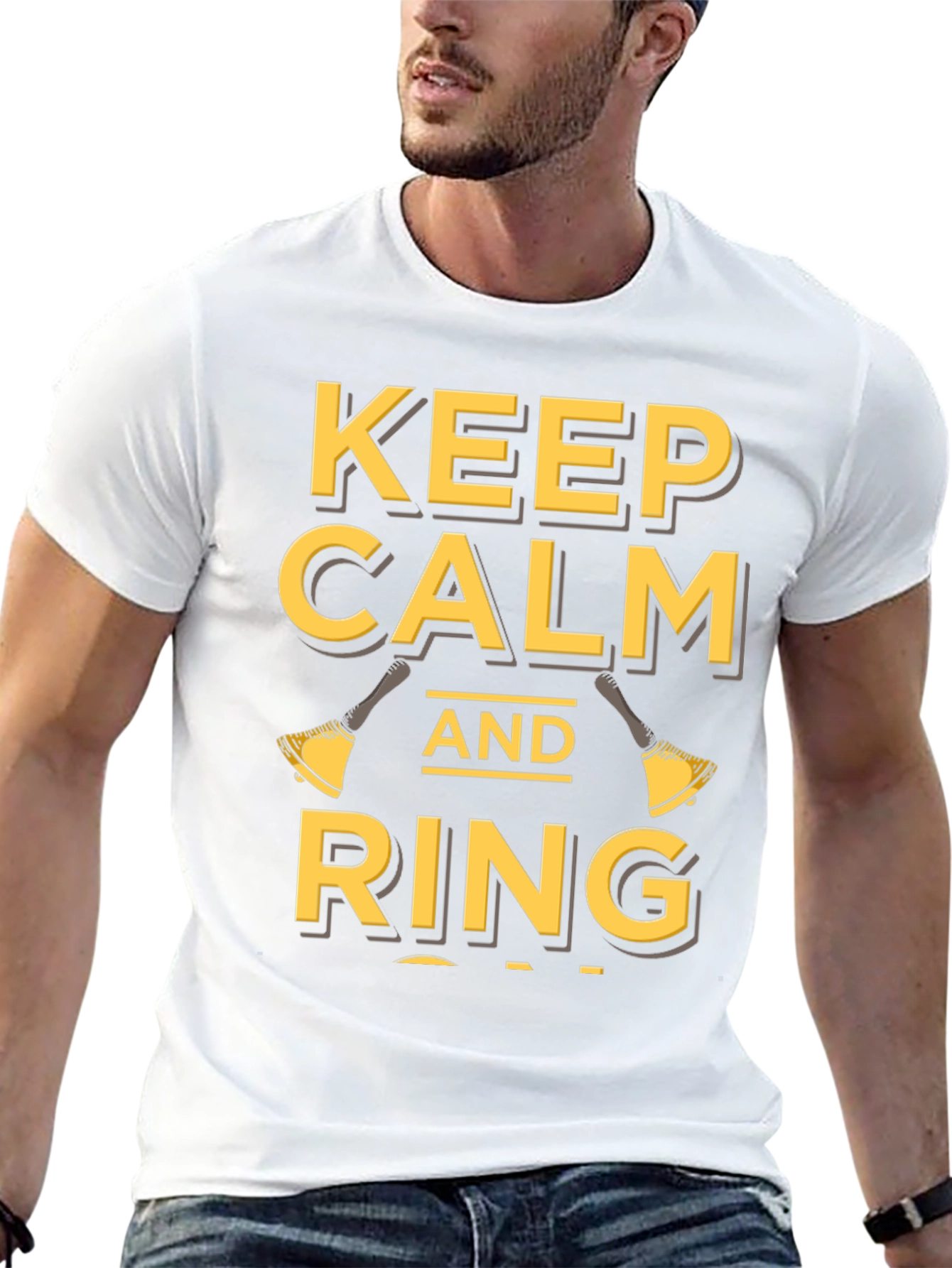 Black Keep Calm and Ring Black T-Shirt view 13