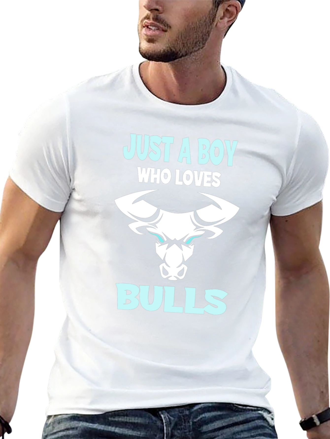Black Just A Boy Who Loves Bulls T-Shirt view 13