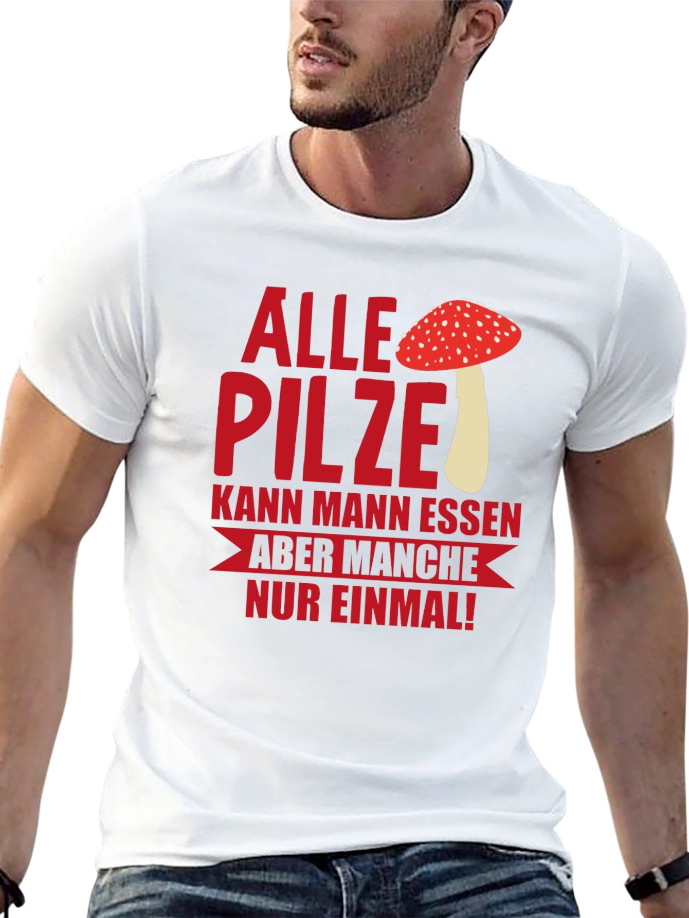 Black Humorous Mushroom T-Shirt - "Alle Pilze..." view 13