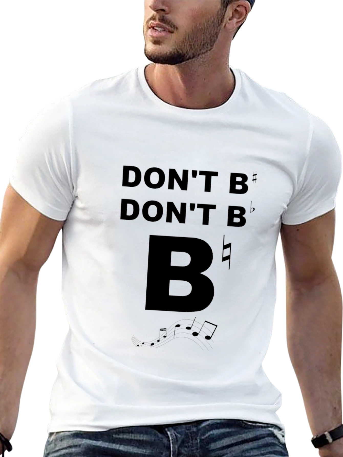 Black Don't B Flat Funny Music T-Shirt view 13