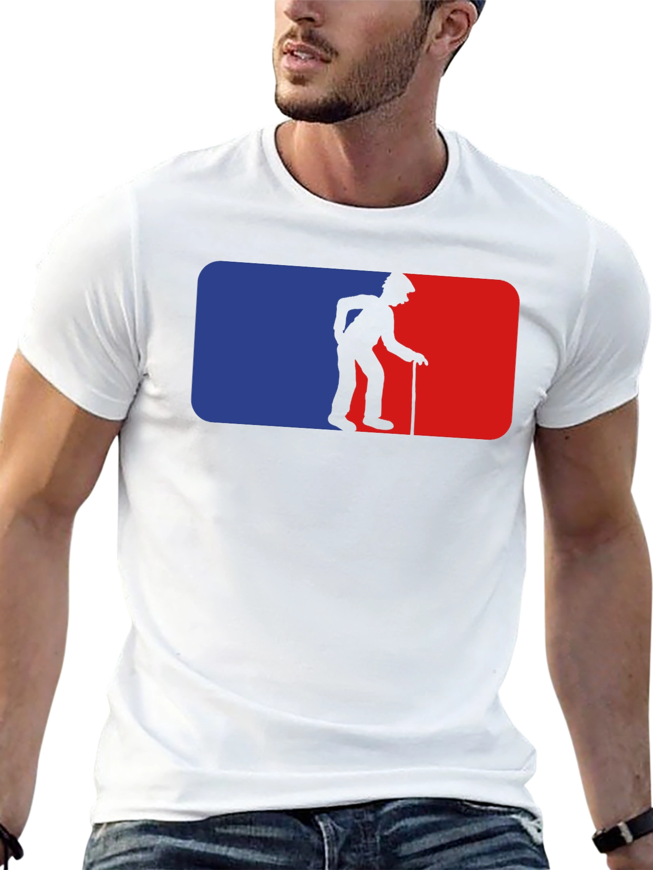 Black MLB Parody Old Man Black T-Shirt view 13