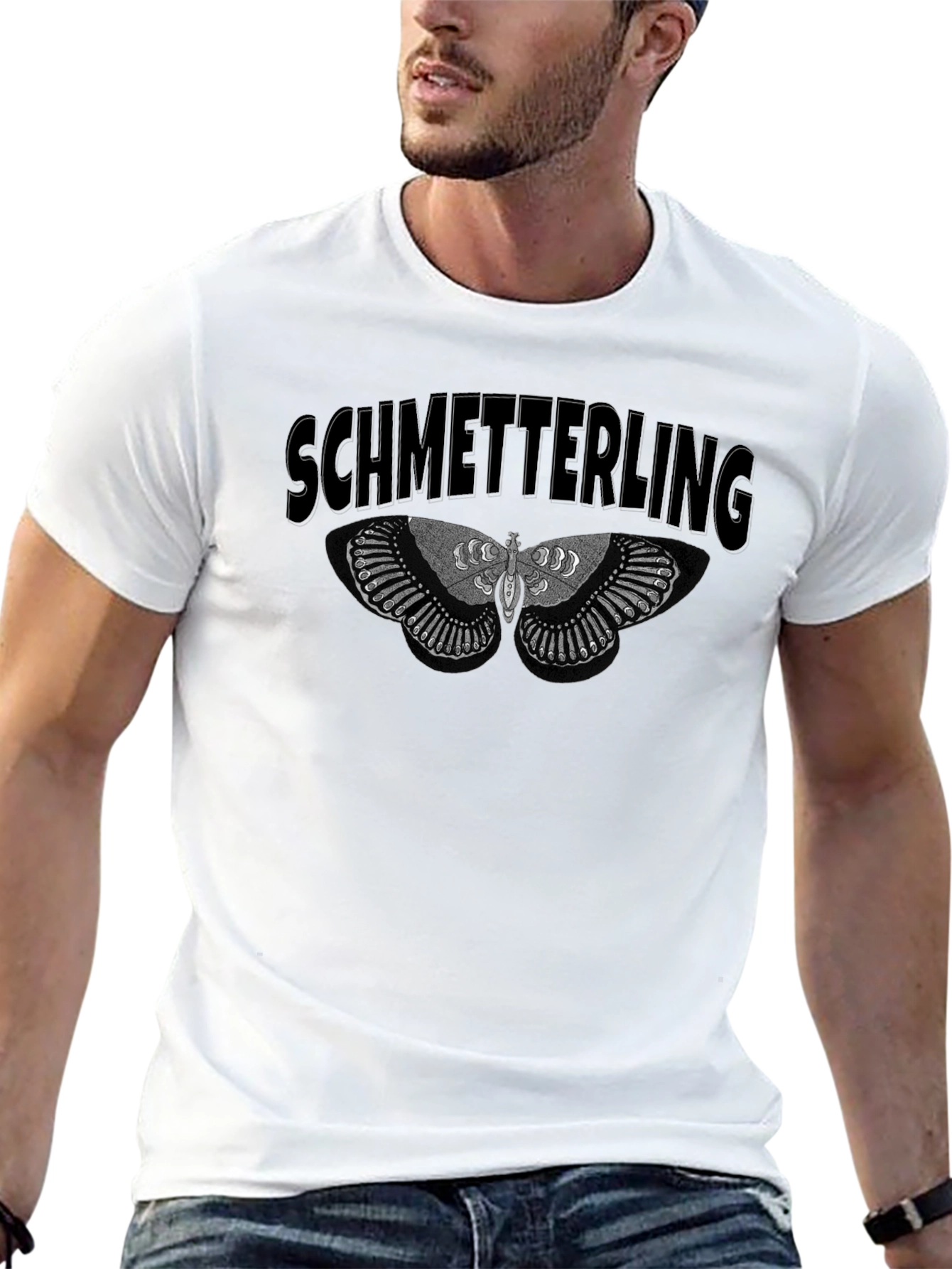 Black Schmetterling Butterfly Graphic Black T-Shirt view 13
