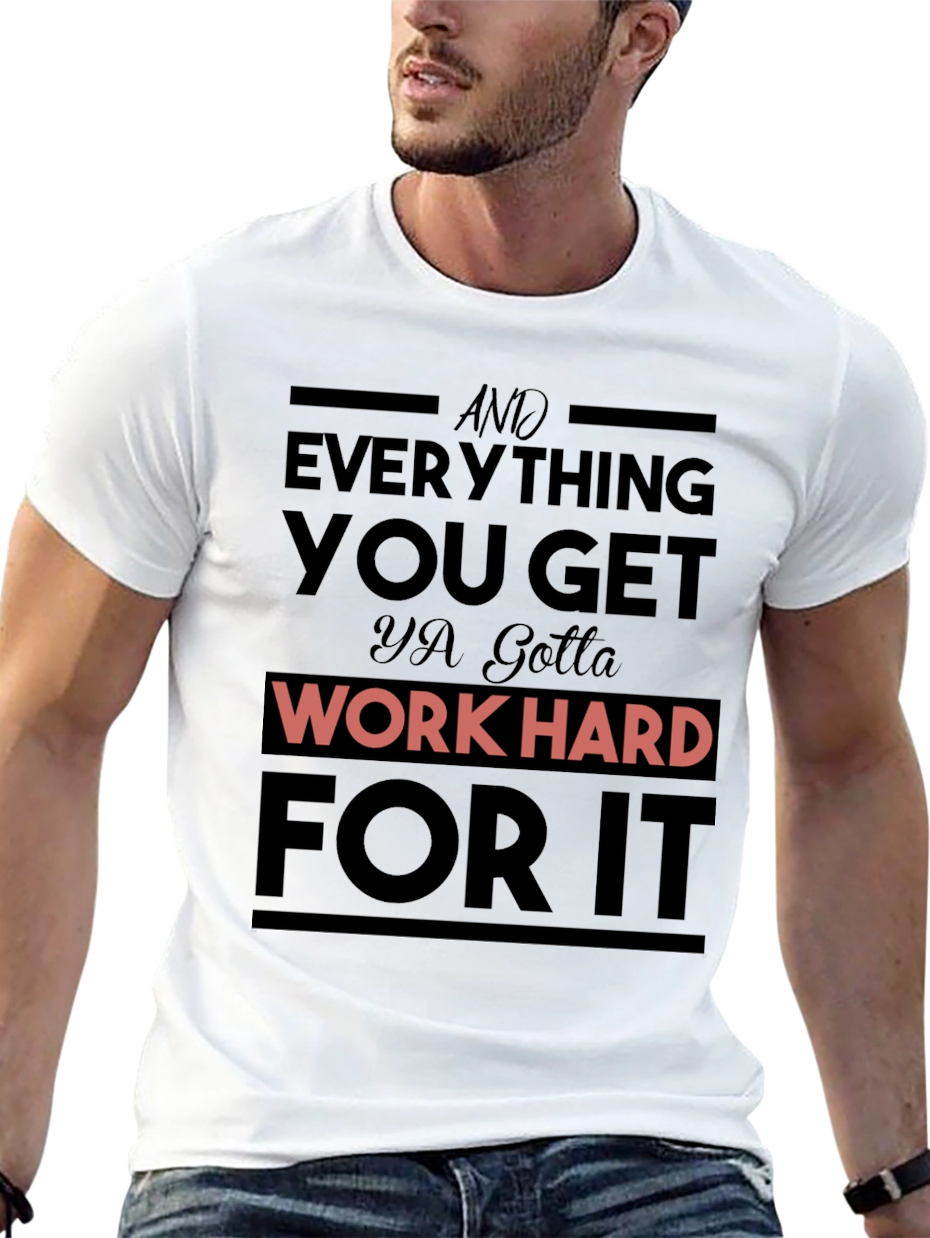 Black Work Hard Graphic T-Shirt view 13