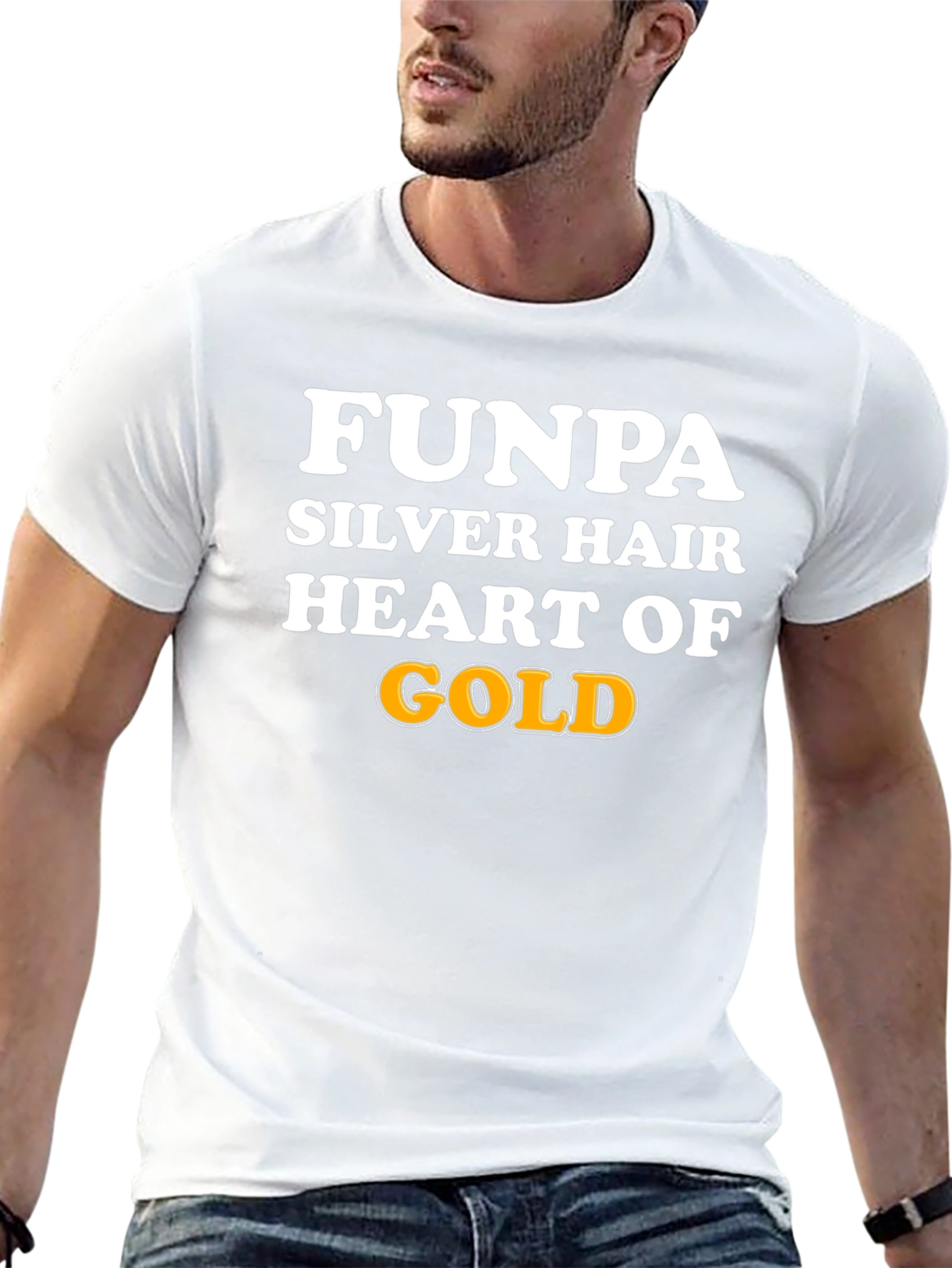 Black FUNPA Silver Hair Heart of Gold Graphic T-Shirt view 13