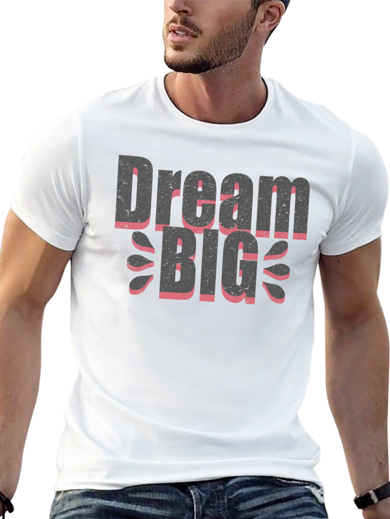 Black Dream Big Graphic Tee - Trendy Black T-Shirt view 13