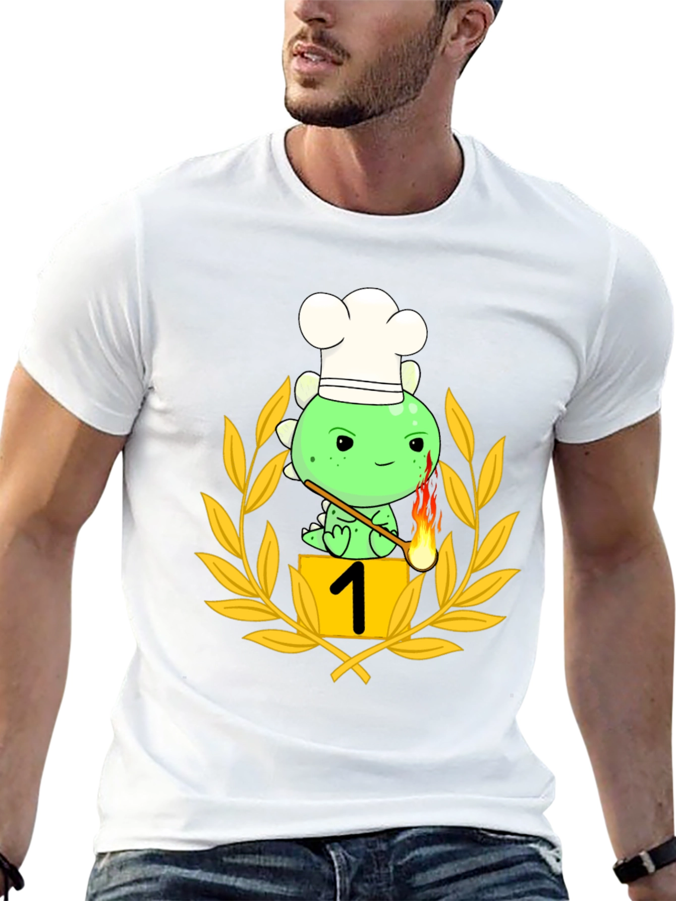 Black Chef Dino T-Shirt - Culinary Champion view 13