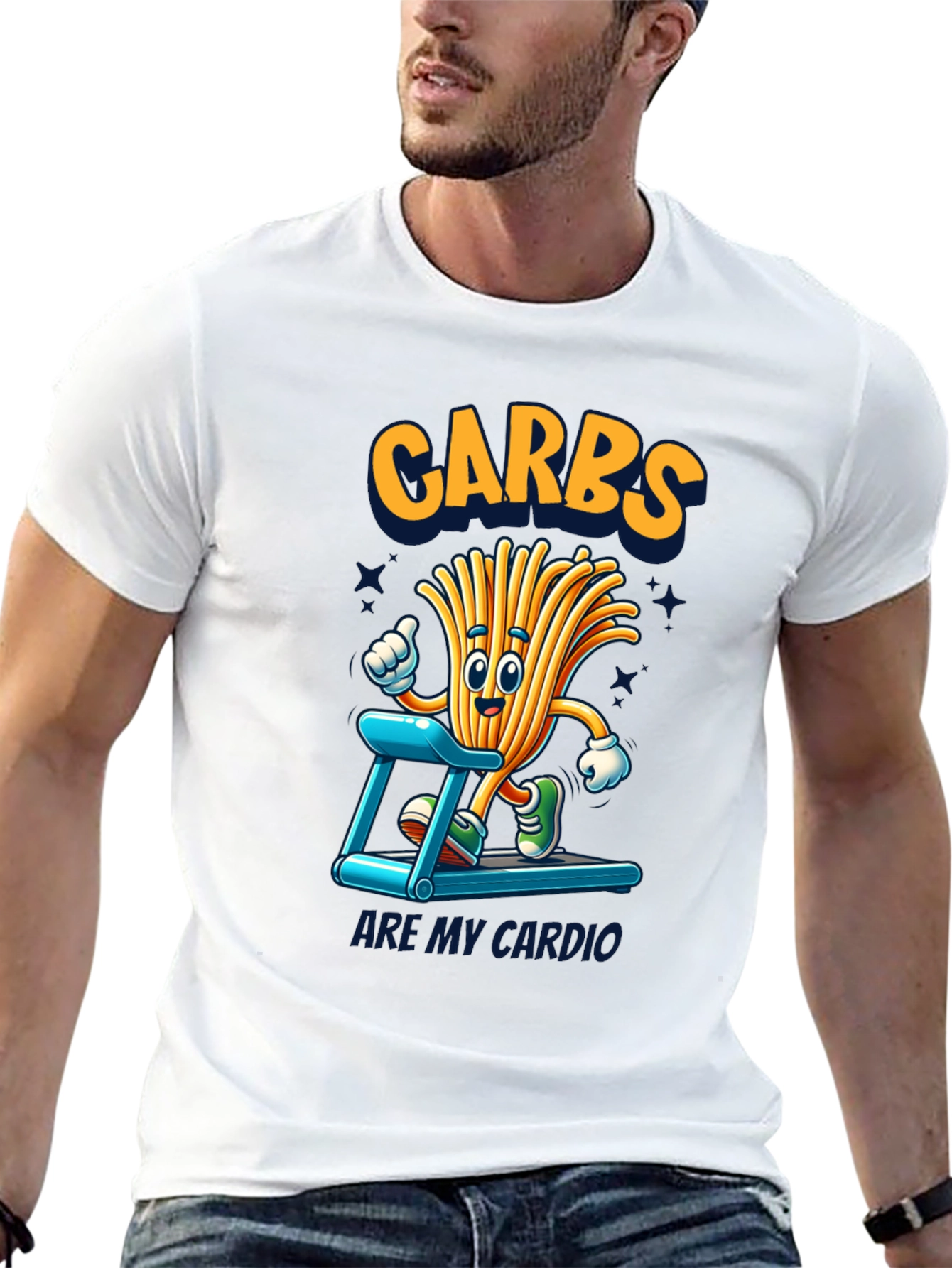 Black Carbs Are My Cardio Funny T-Shirt view 13