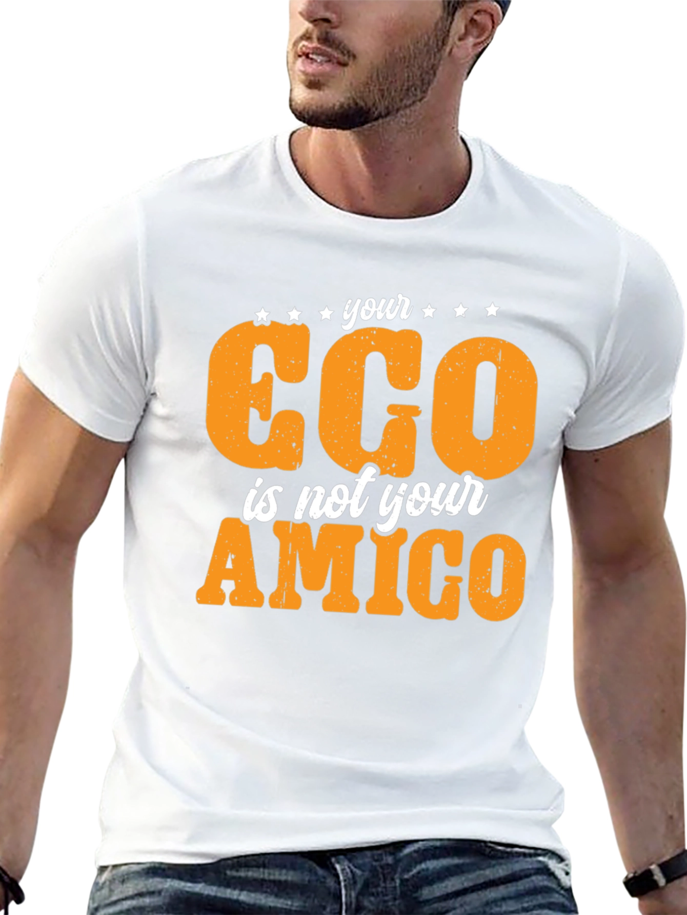 Black Your Ego Is Not Your Amigo Black T-Shirt view 13