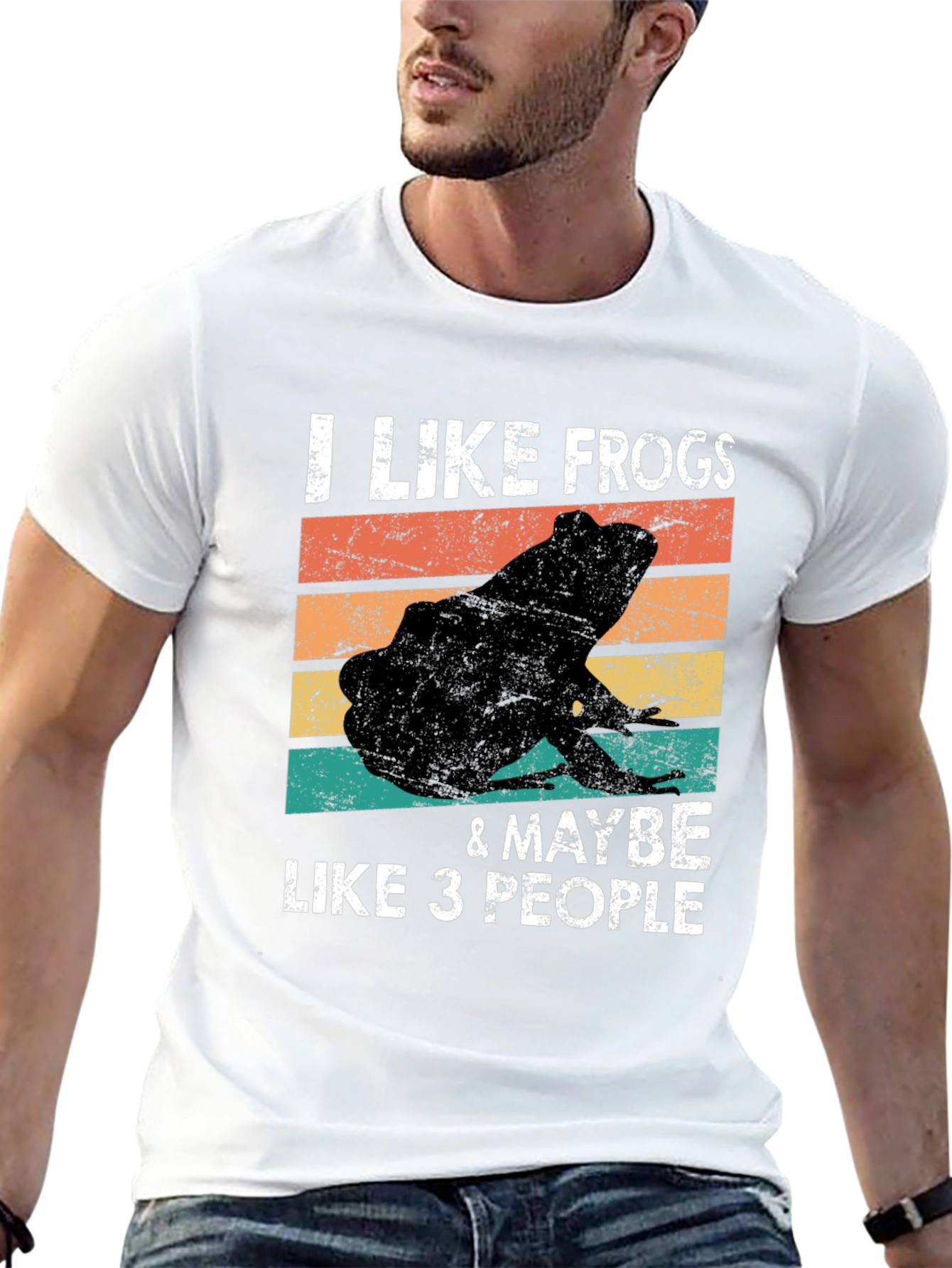 Black I Like Frogs & Maybe Like 3 People T-Shirt view 13