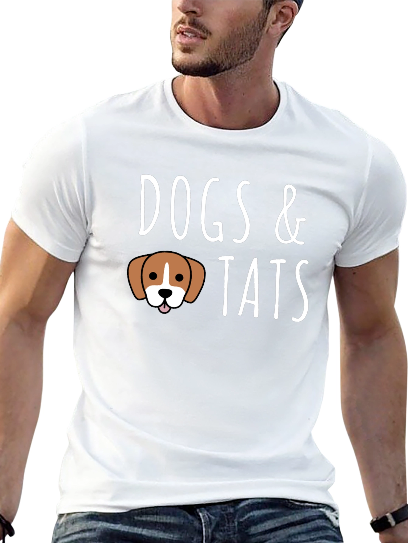 Black Dogs & Tats Graphic T-Shirt - Soft Cotton Crew Neck view 13