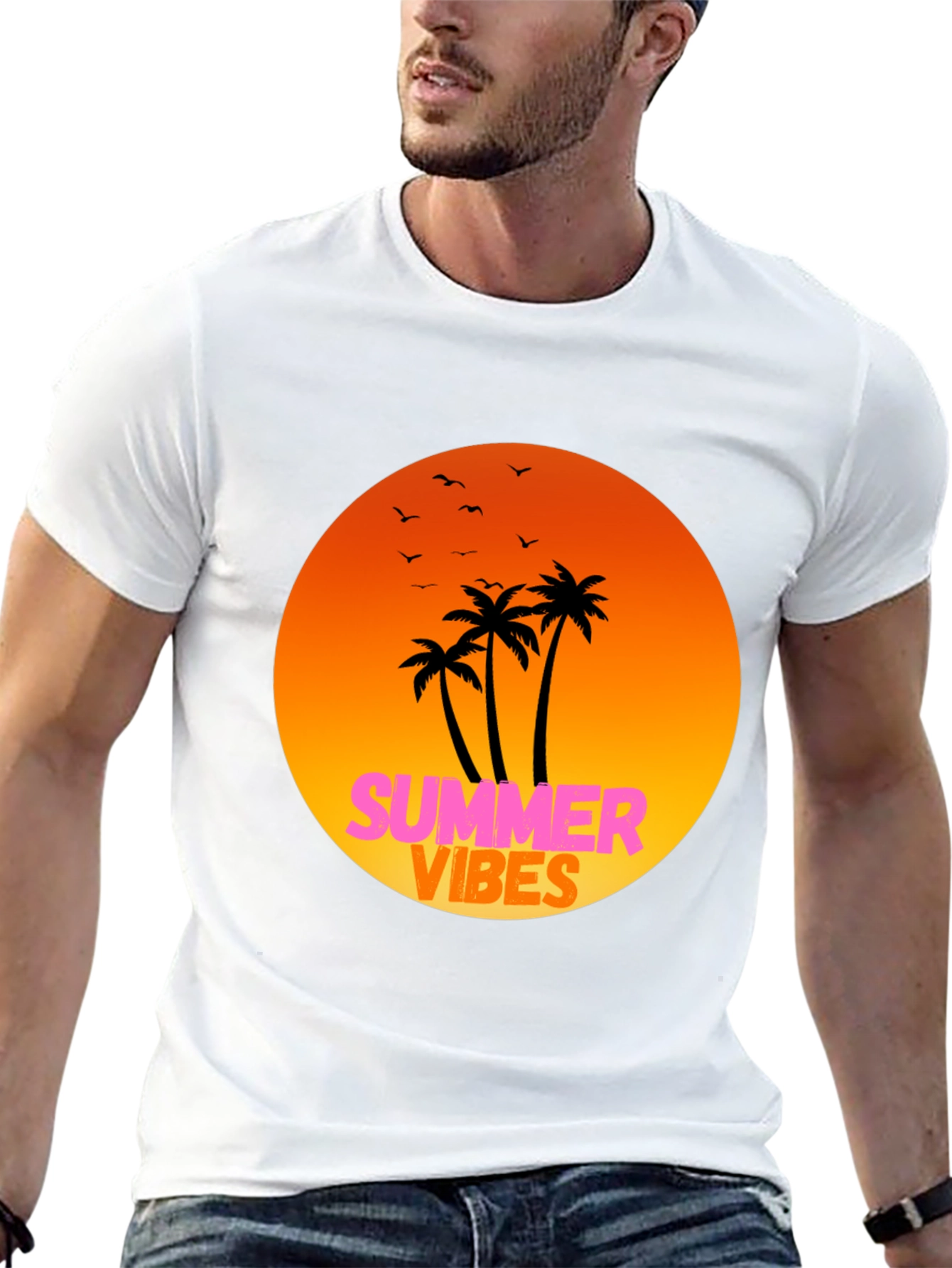 Black Summer Vibes Graphic Tee - Relaxed Fit view 13