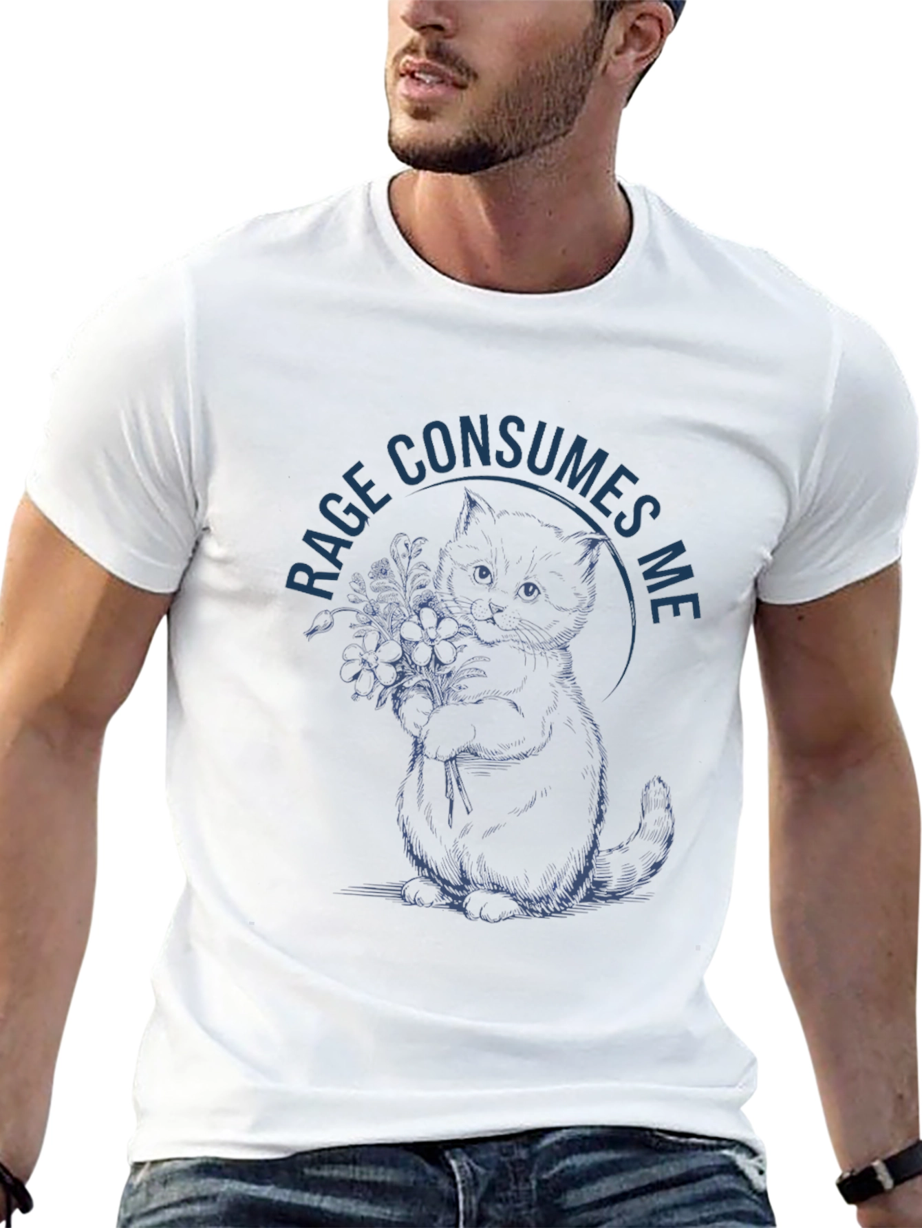 Black Rage Consumes Me Kitten Graphic Tee view 13