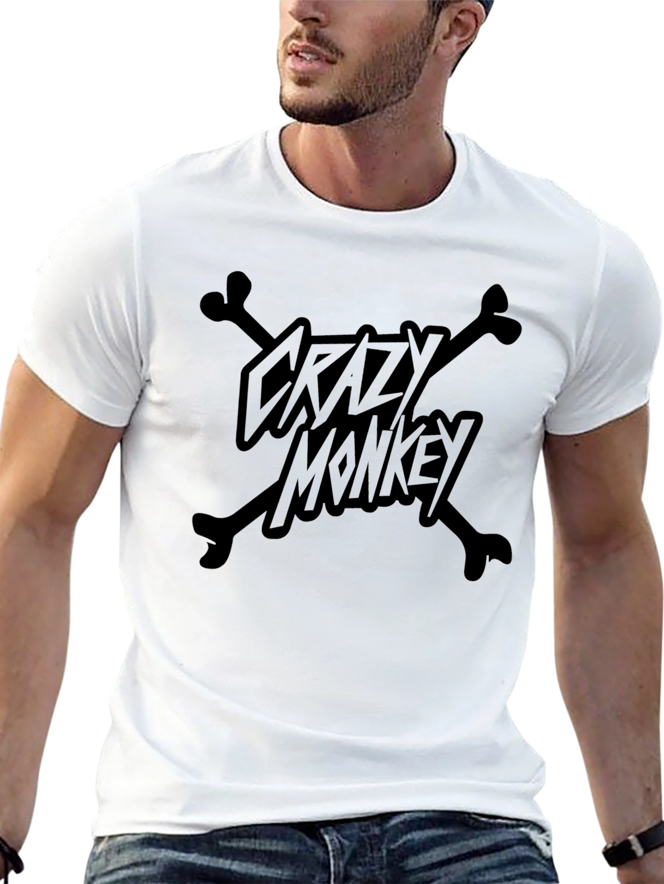 Black Crazy Monkey T-Shirt - Black Graphic Tee view 13