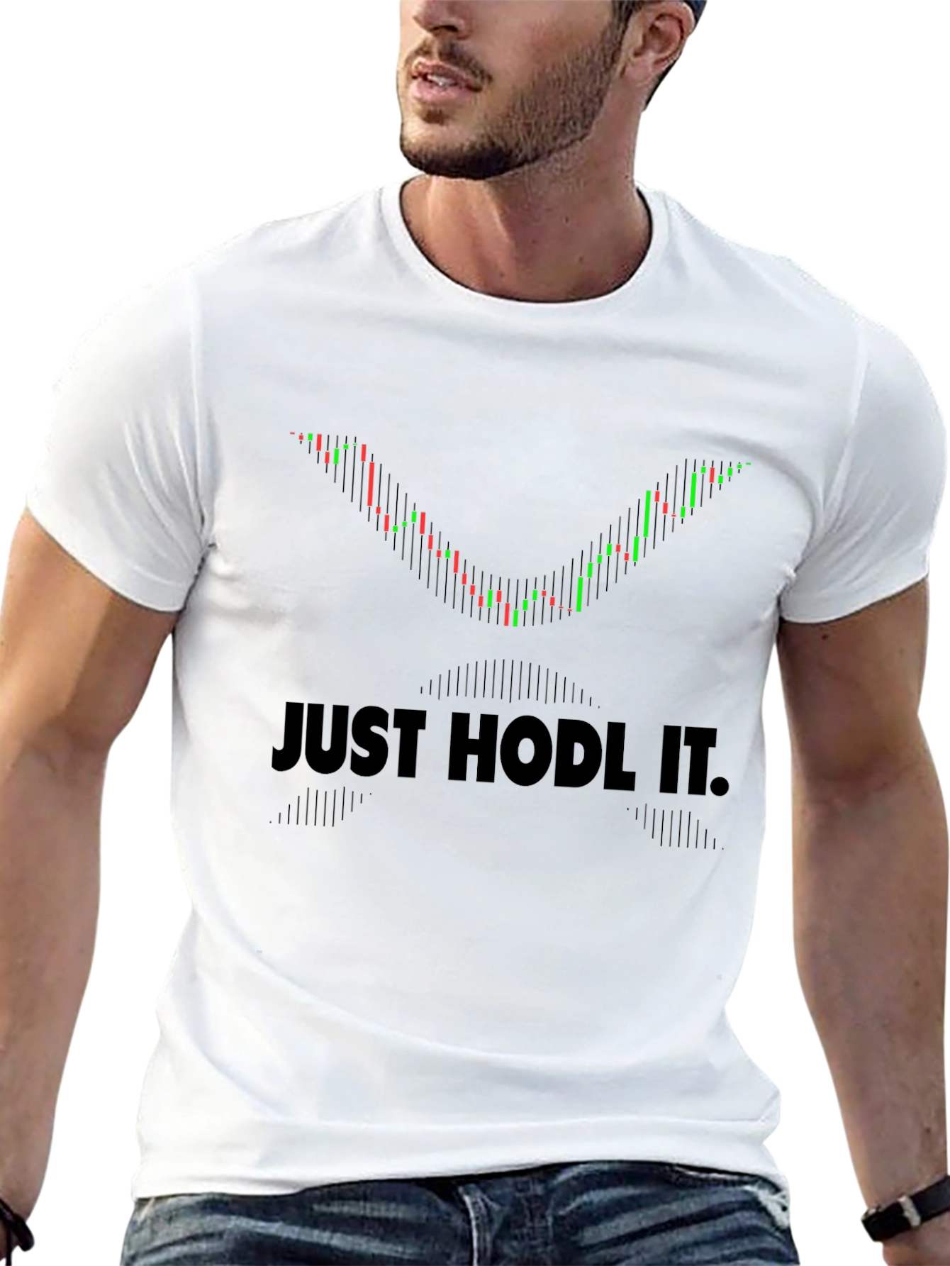 Black Just Hodl It Crypto Trading Black T-Shirt view 13
