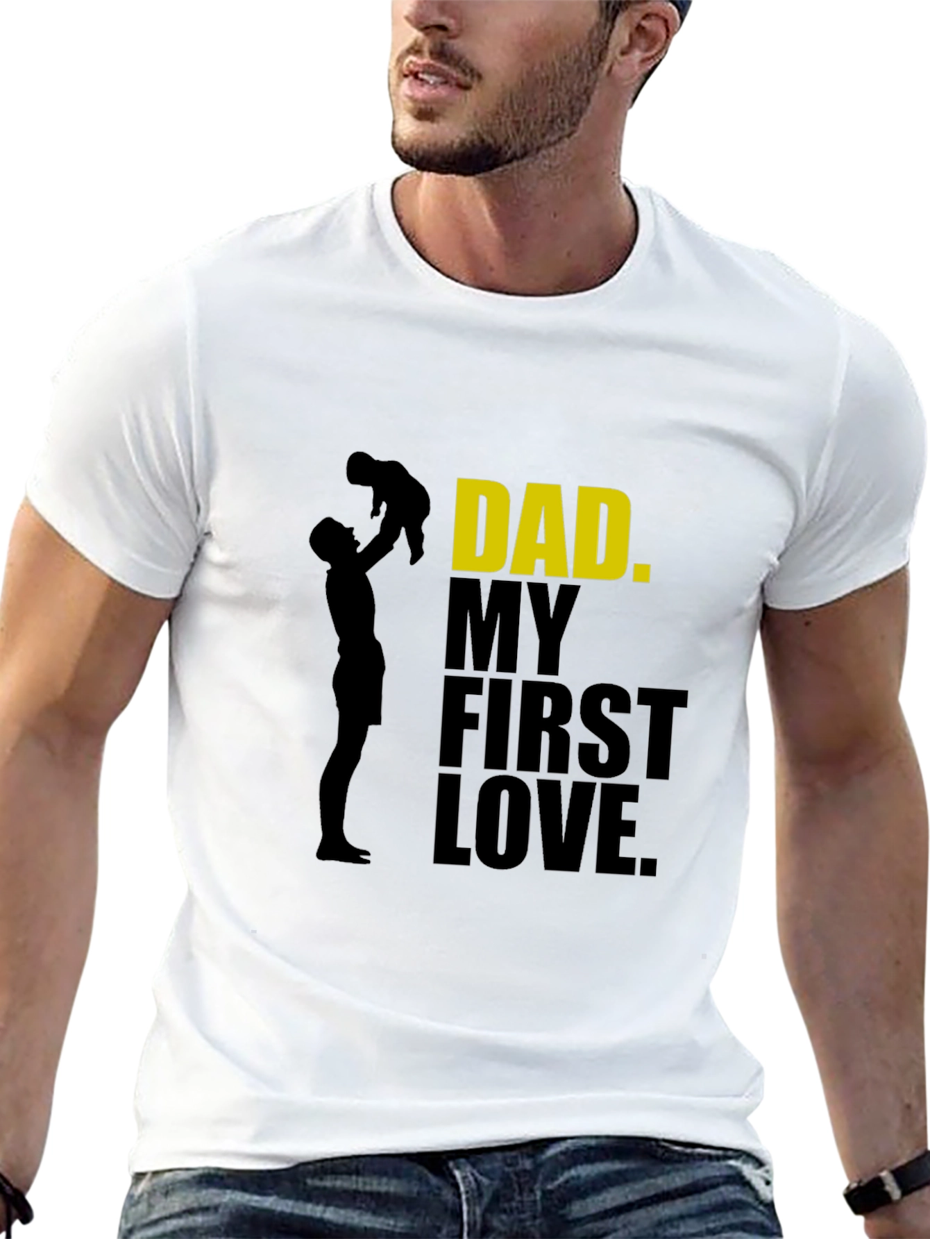 Black Dad My First Love T-Shirt - Father's Day Gift view 13