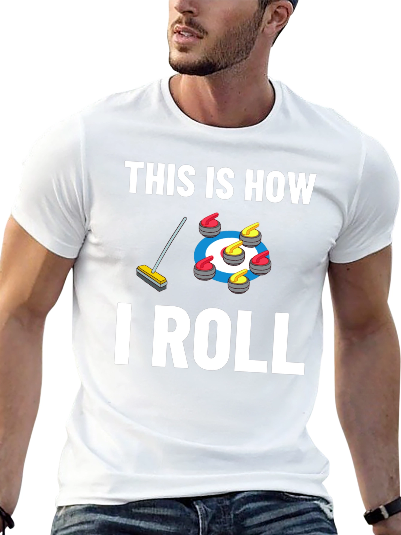 Black Curling "This Is How I Roll" Graphic T-Shirt view 13