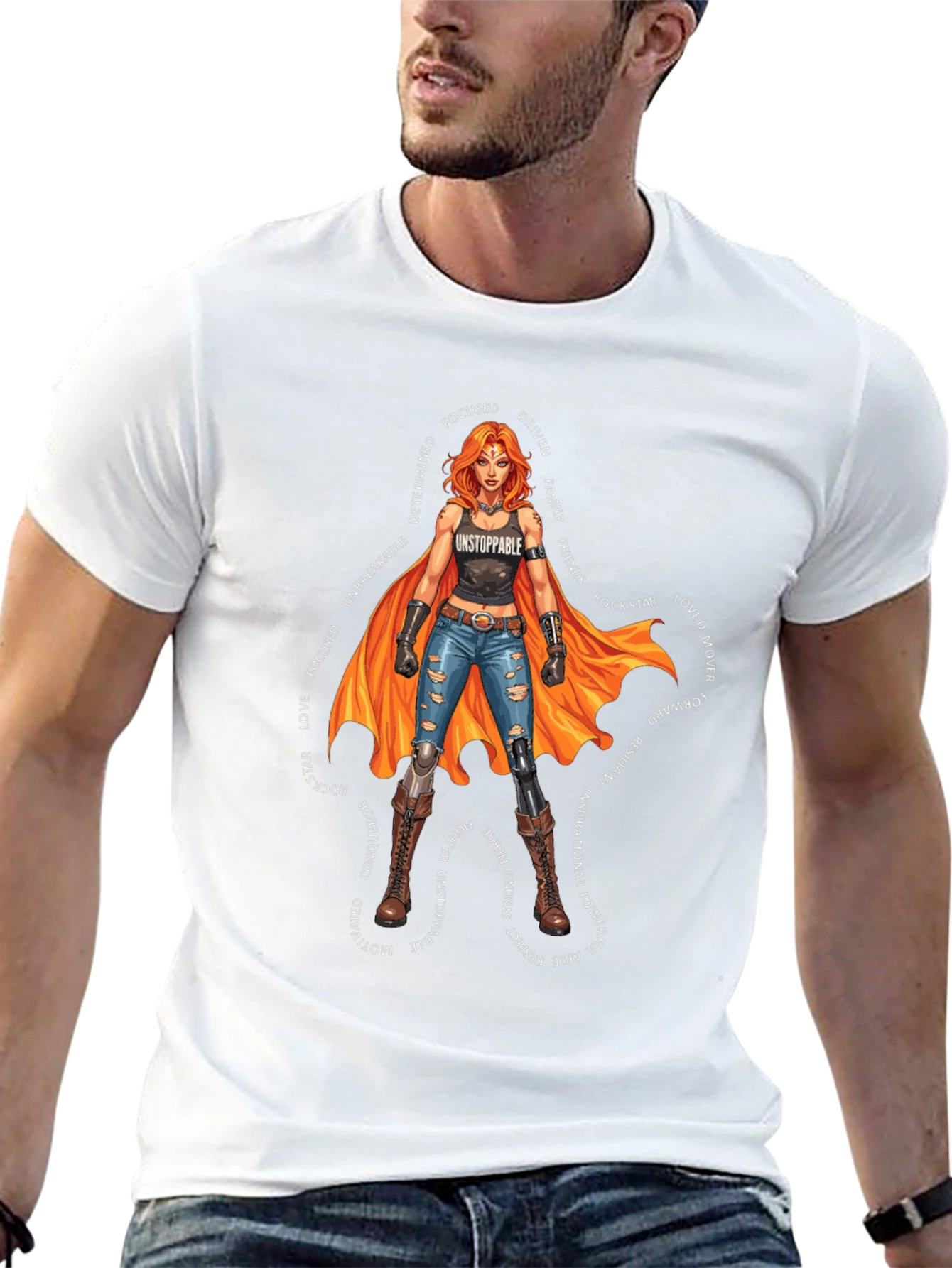 Black Unstoppable Woman Graphic T-Shirt view 13