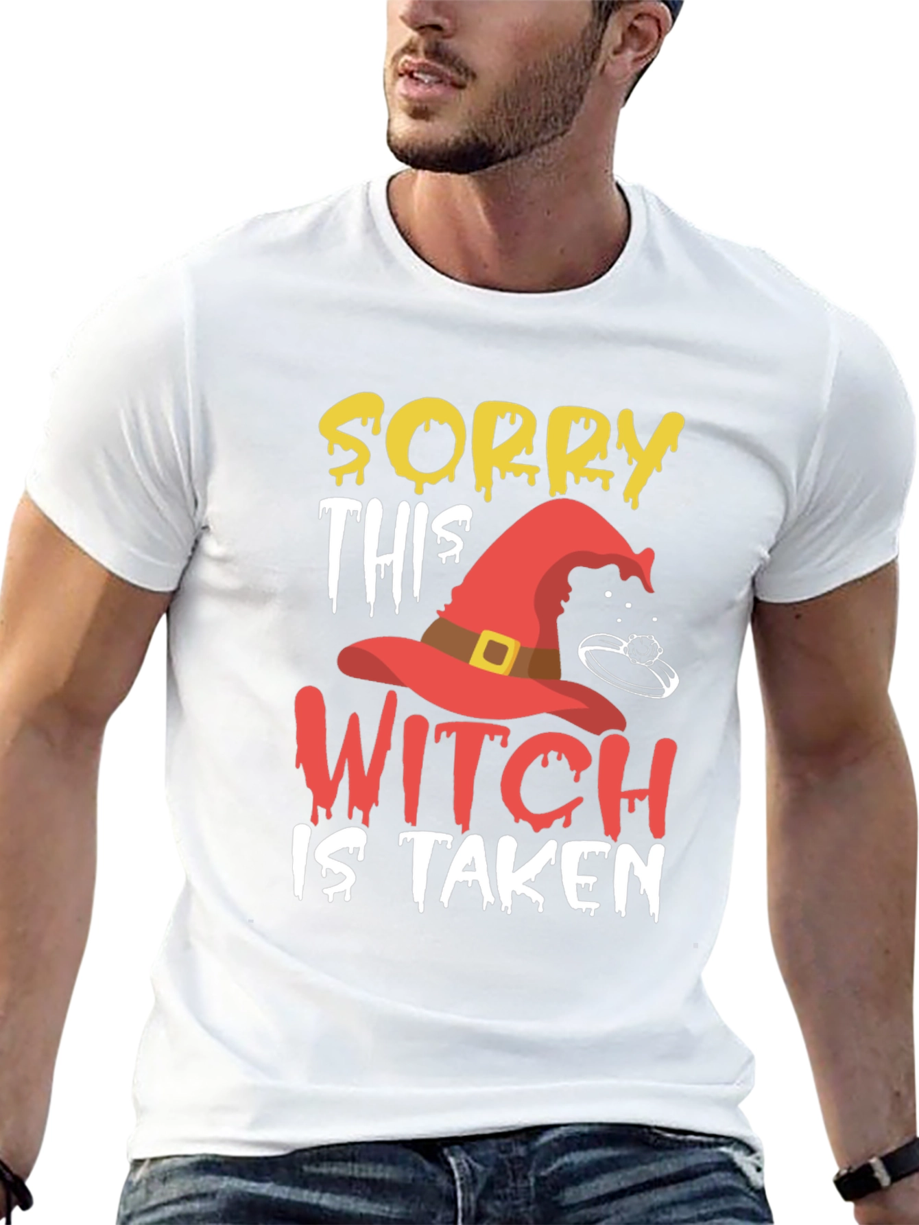 Black Sorry This Witch Is Taken Graphic T-Shirt view 13