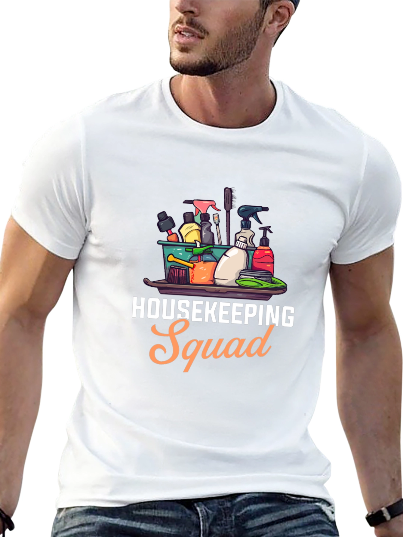 Black Housekeeping Squad Graphic Black T-Shirt view 13