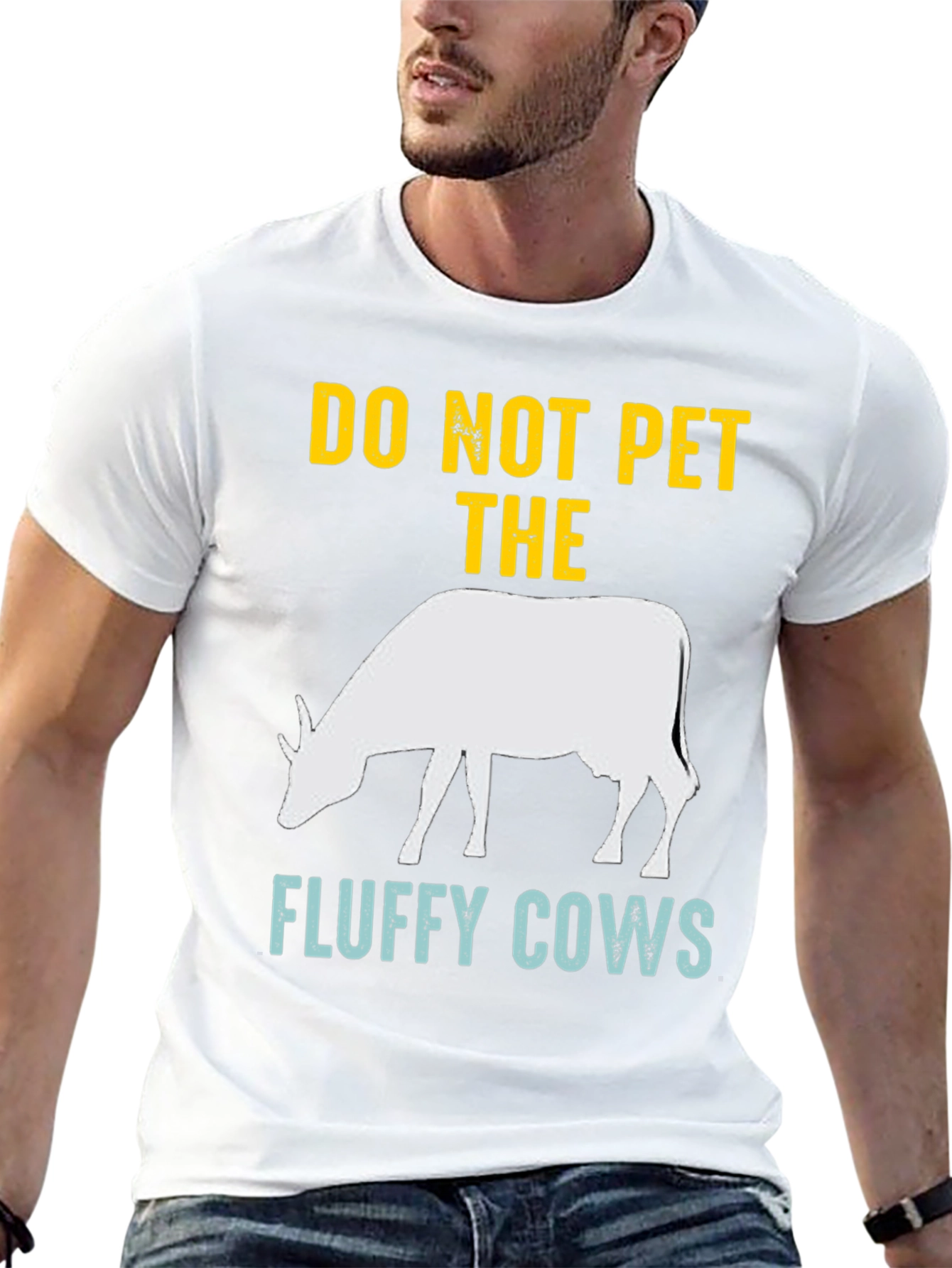 Black Do Not Pet The Fluffy Cows Graphic Tee view 13