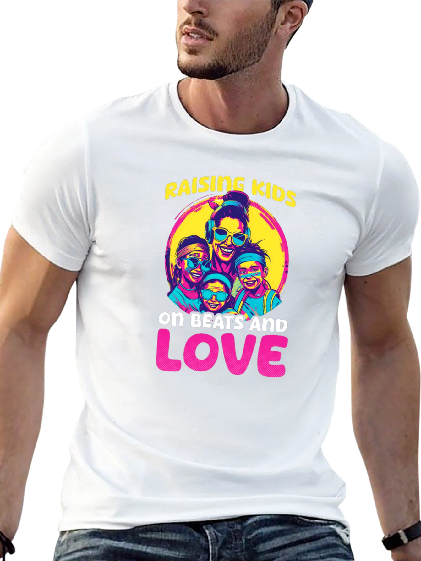 Black Raising Kids on Beats and Love T-Shirt view 13