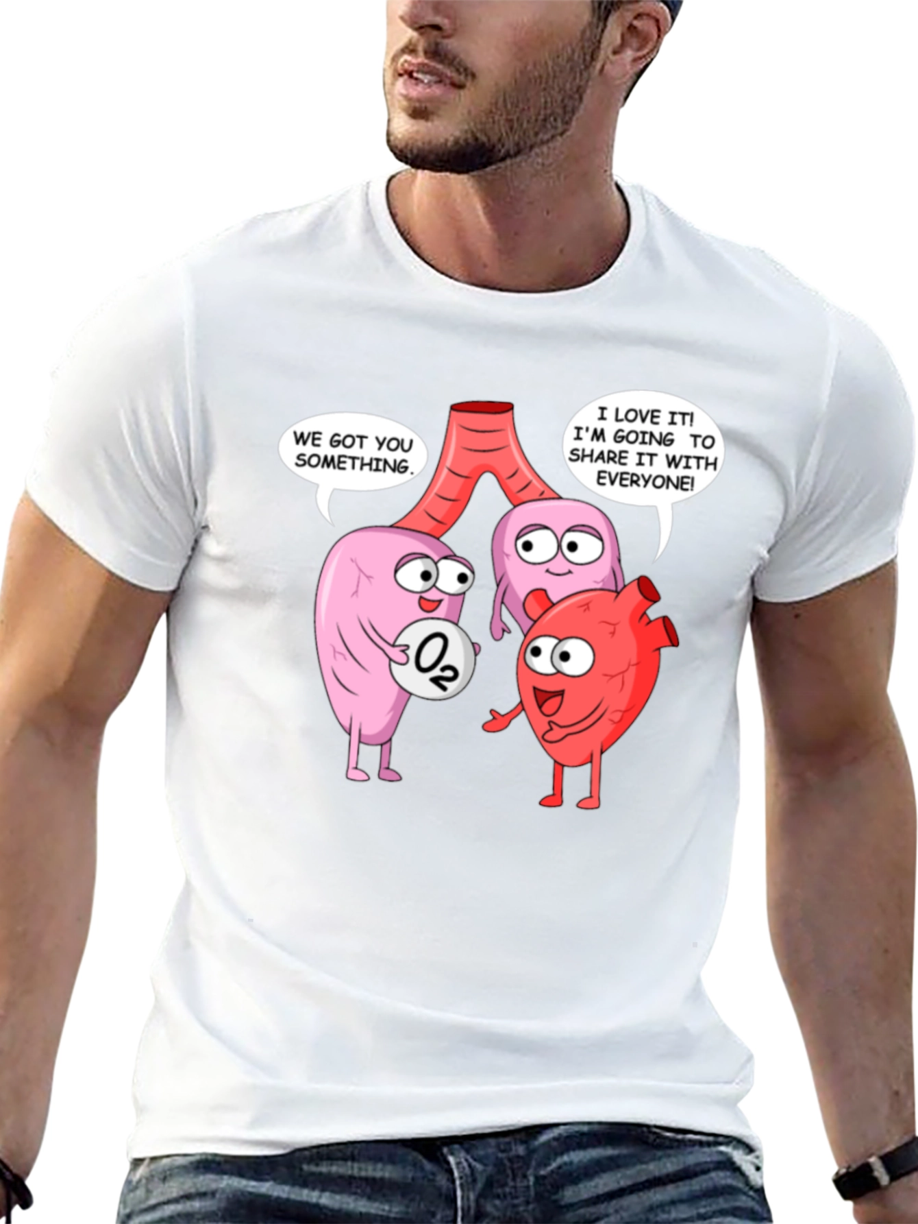 Black Anatomically Funny T-Shirt - Share the Love! view 13